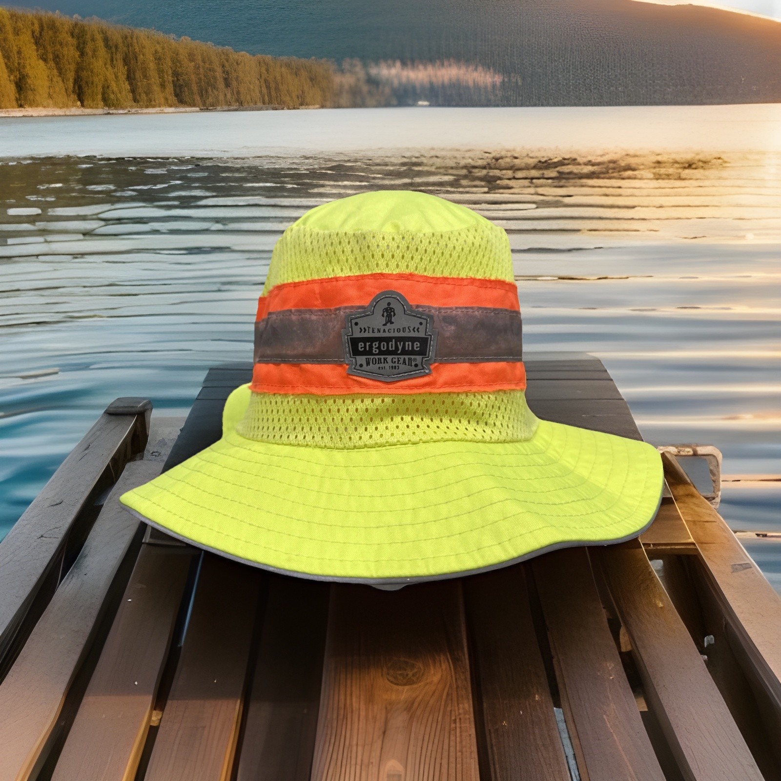 Ergodyne Work Gear Est 1983 High Visibility Bucket Hat Sz S/M Mowing Road Work
