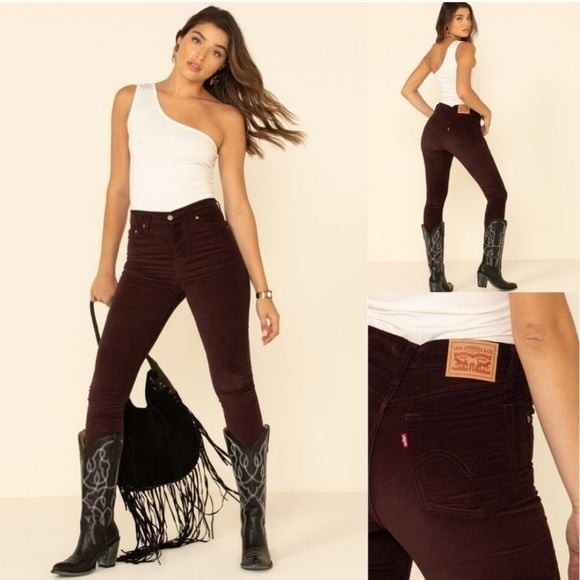 Levi’s Women’s Wedgie Velvet High Rise Skinny Jeans Size 24 perfect 4 holida