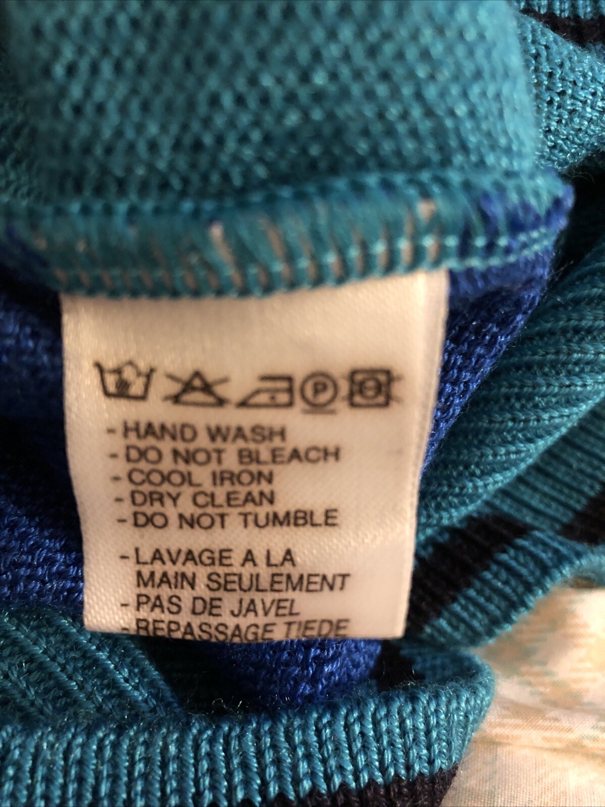 VINTAGE YARELL GREEN/BLUE/BLACK KNITTED JUMPER – SIZE 14 NEW WITHOUT TAGS