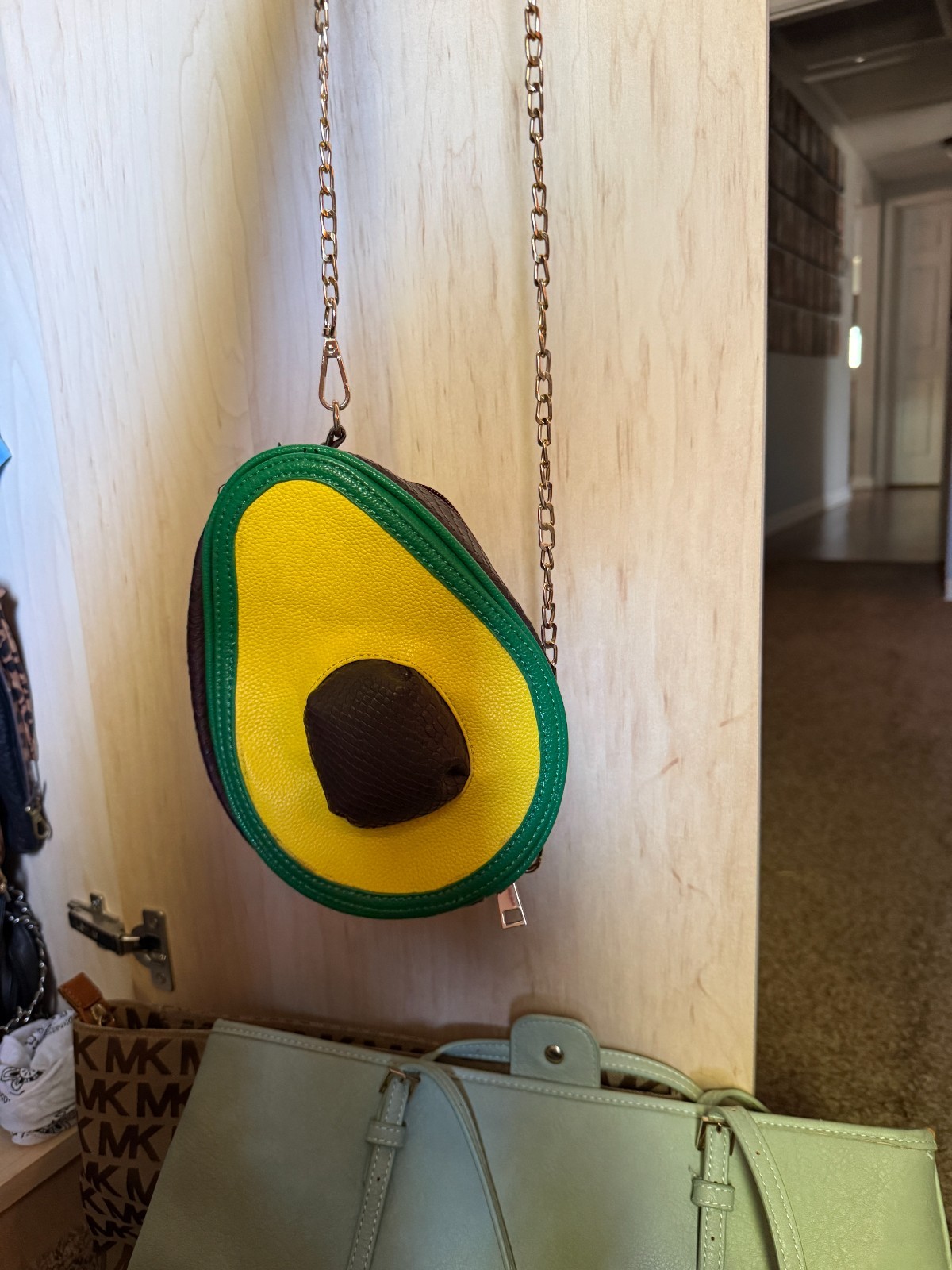 avocado shaped novelty cross body bag