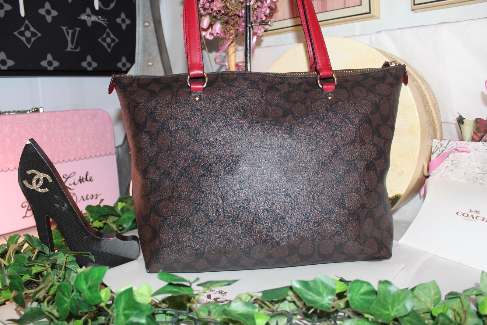 COUTURE COACH LARGE CC MONOGRAM TOTE BAG!