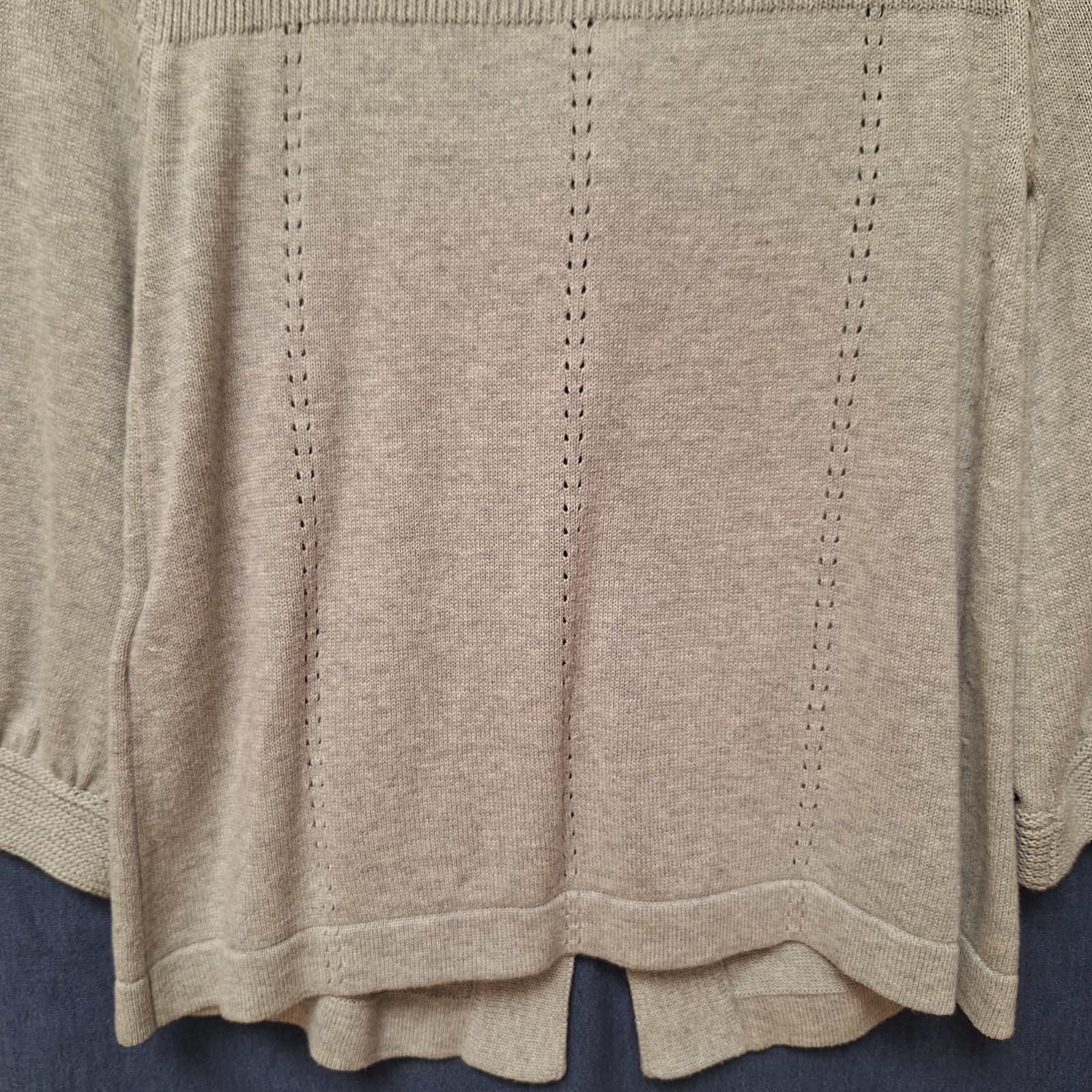 H&M Y2K Gray Cotton Pointelle Cardigan XS Y2K Statement Button Knit