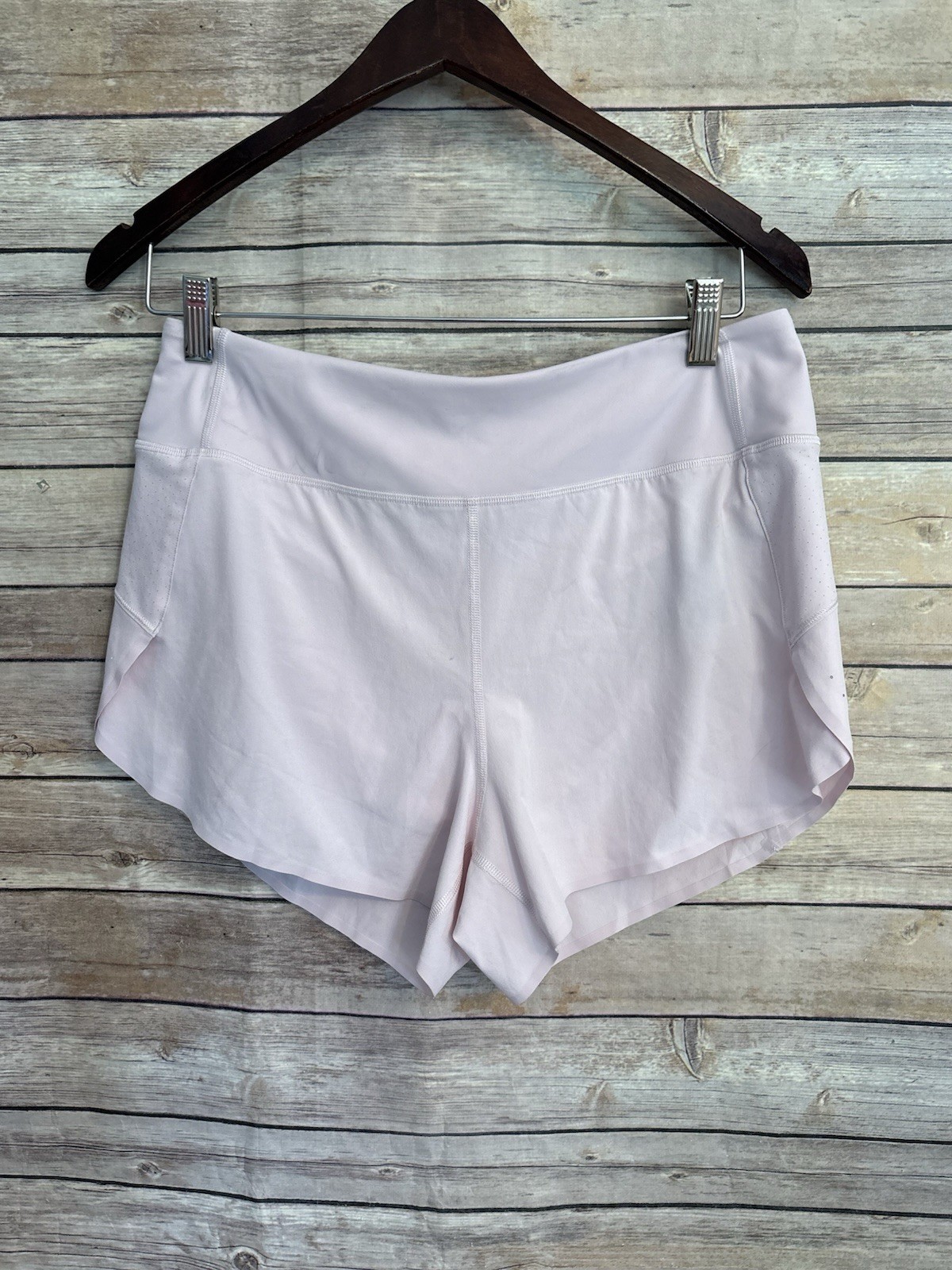 Athleta Run With It Reflective Printed 3.5″ Short Ballet Pink 9 Cm Womens Small