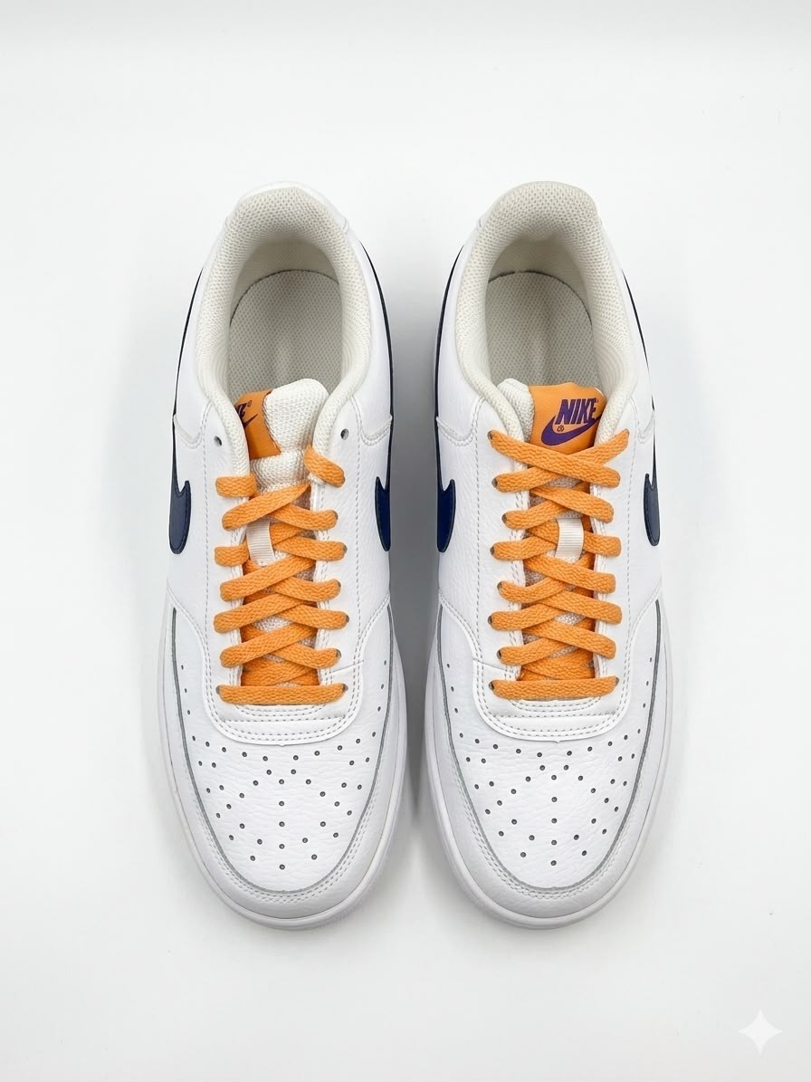 nike court vision low white navy orange