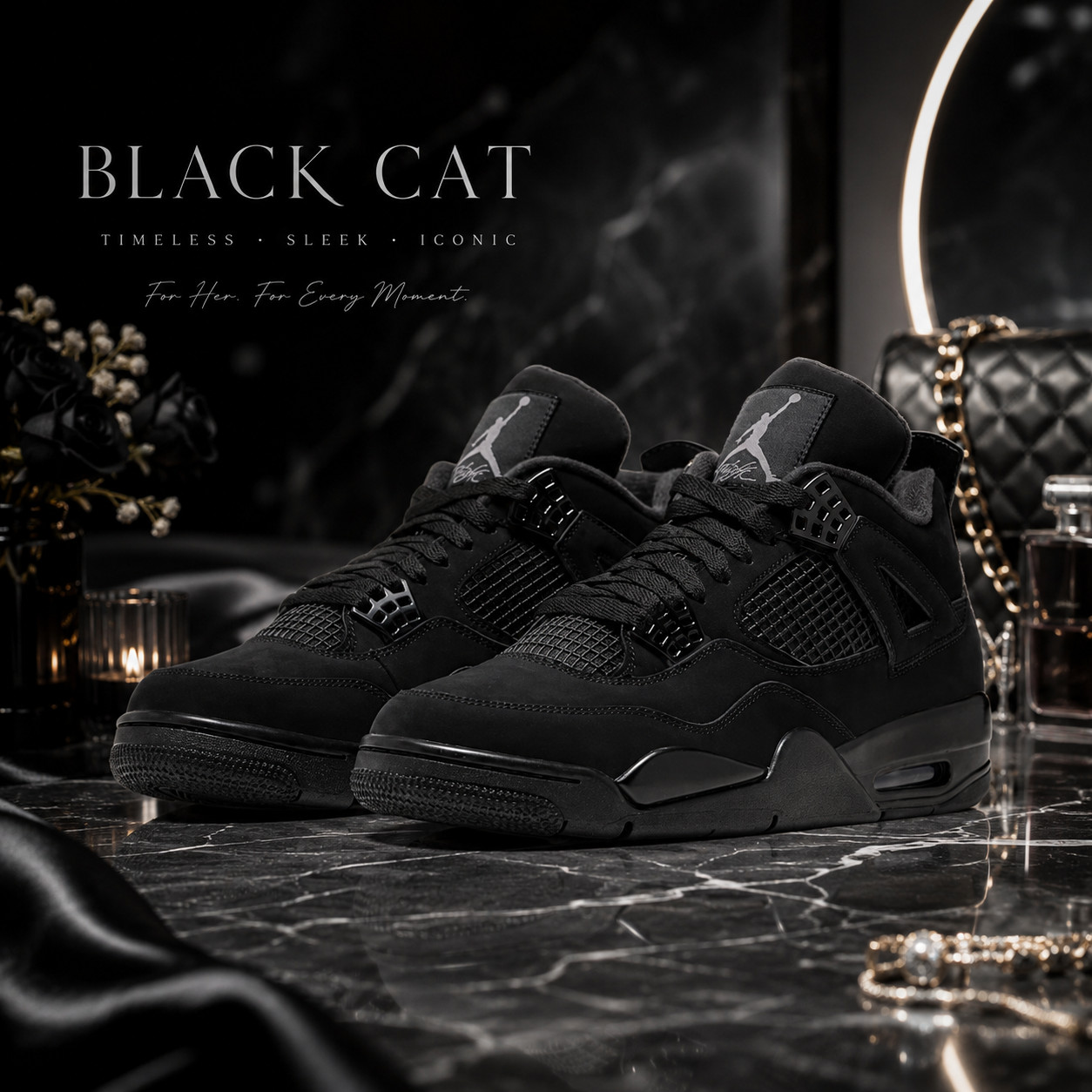 Jordan 4 Retro “Black Cat” 2020 Size US 5,5-11 (Women) NEW