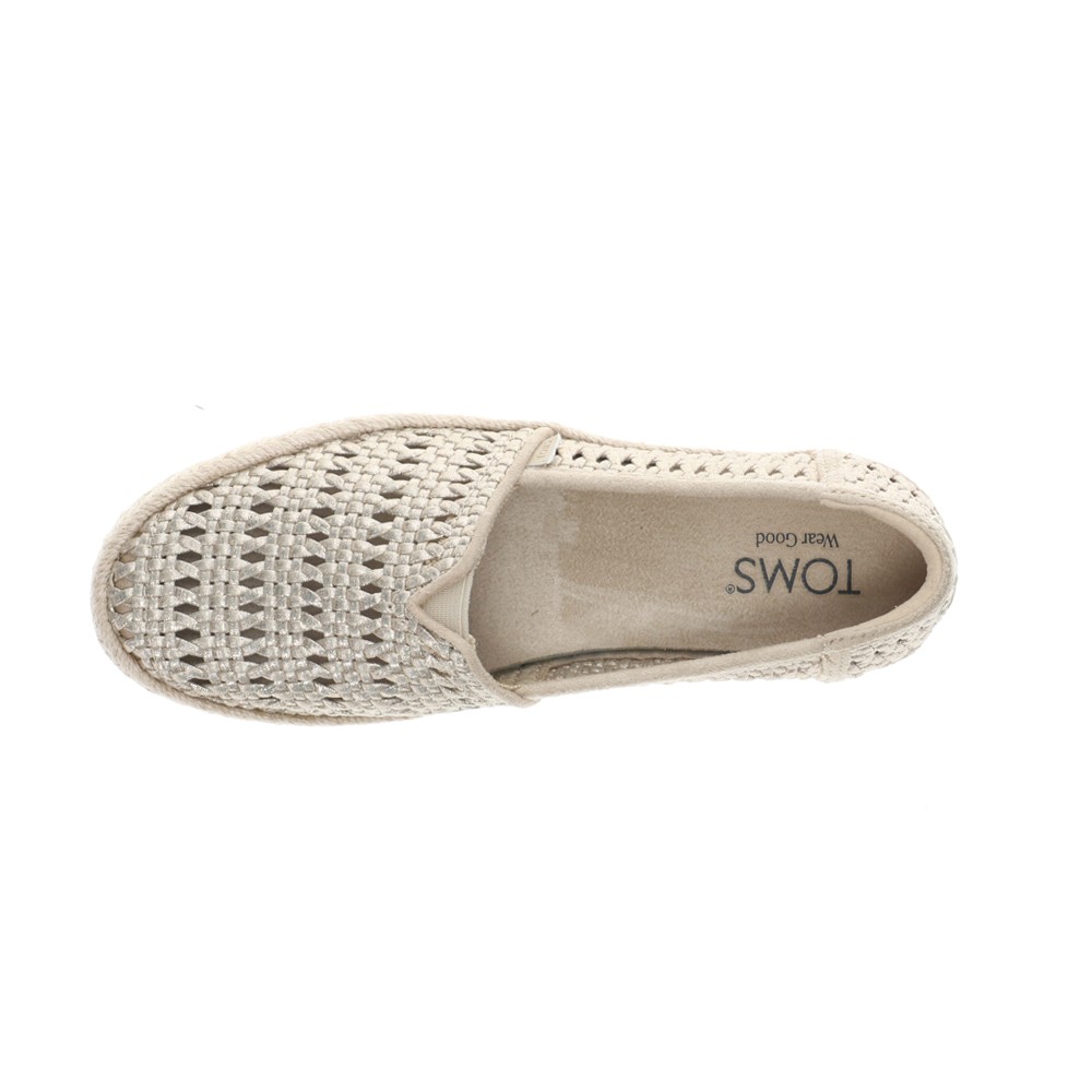 TOMS Valencia Platform Espadrille Womens Gold Flats Casual 10021921T-710