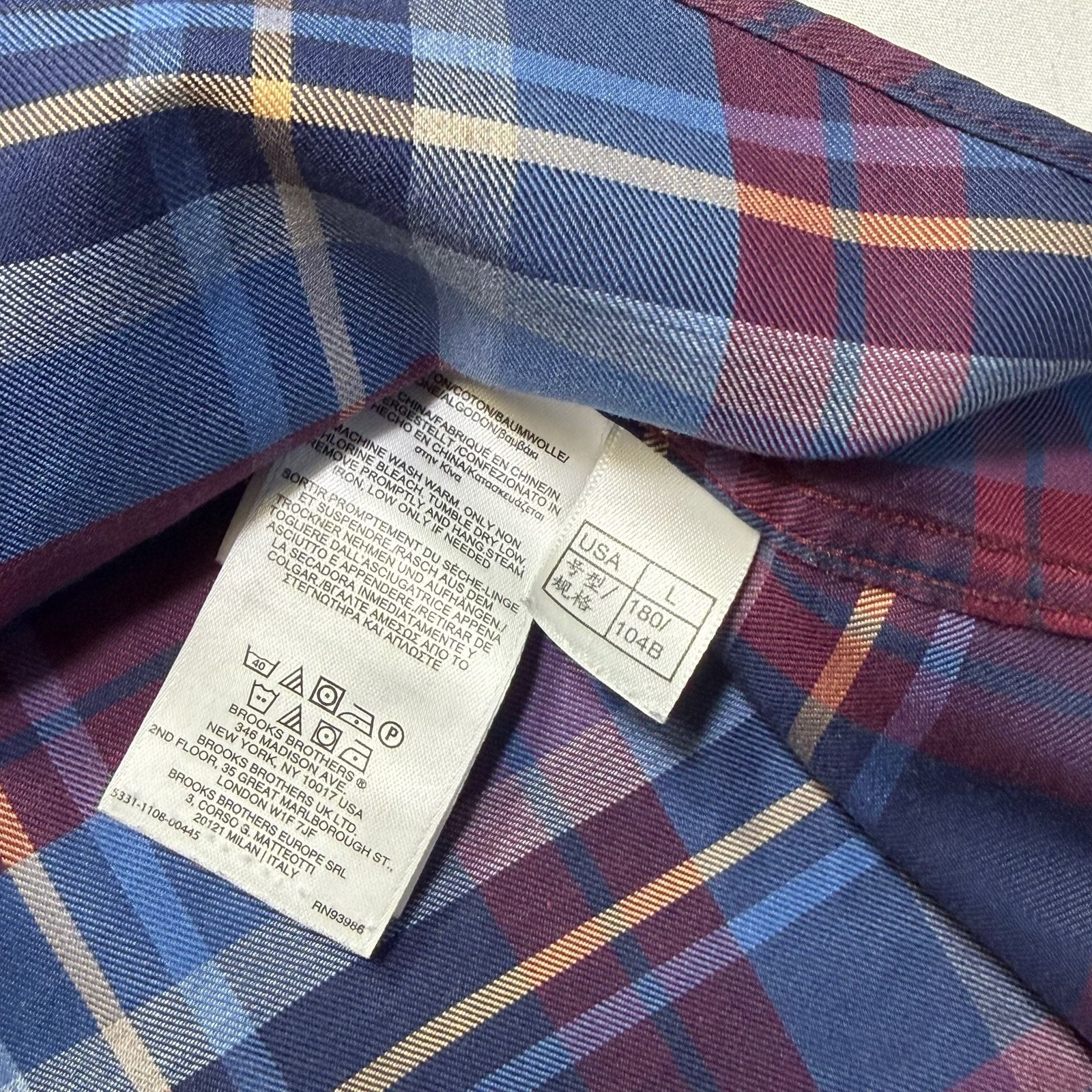 Brooks Brothers 1818 Regent Fit Non-Iron Plaid Button-Down Shirt