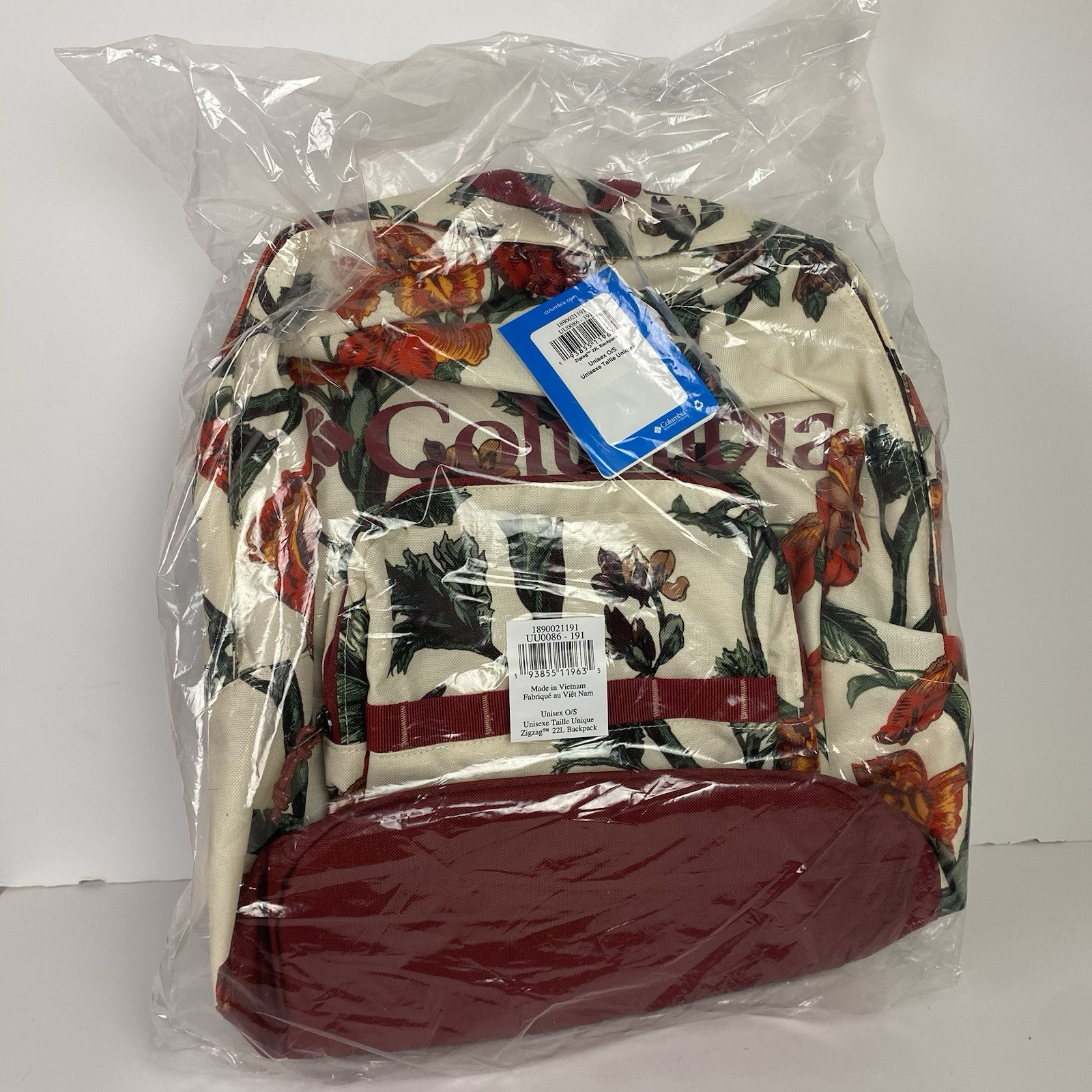Columbia Floral Backpack 22L 17.5”x12”x7.9” Made In Vietnam Rare NWT
