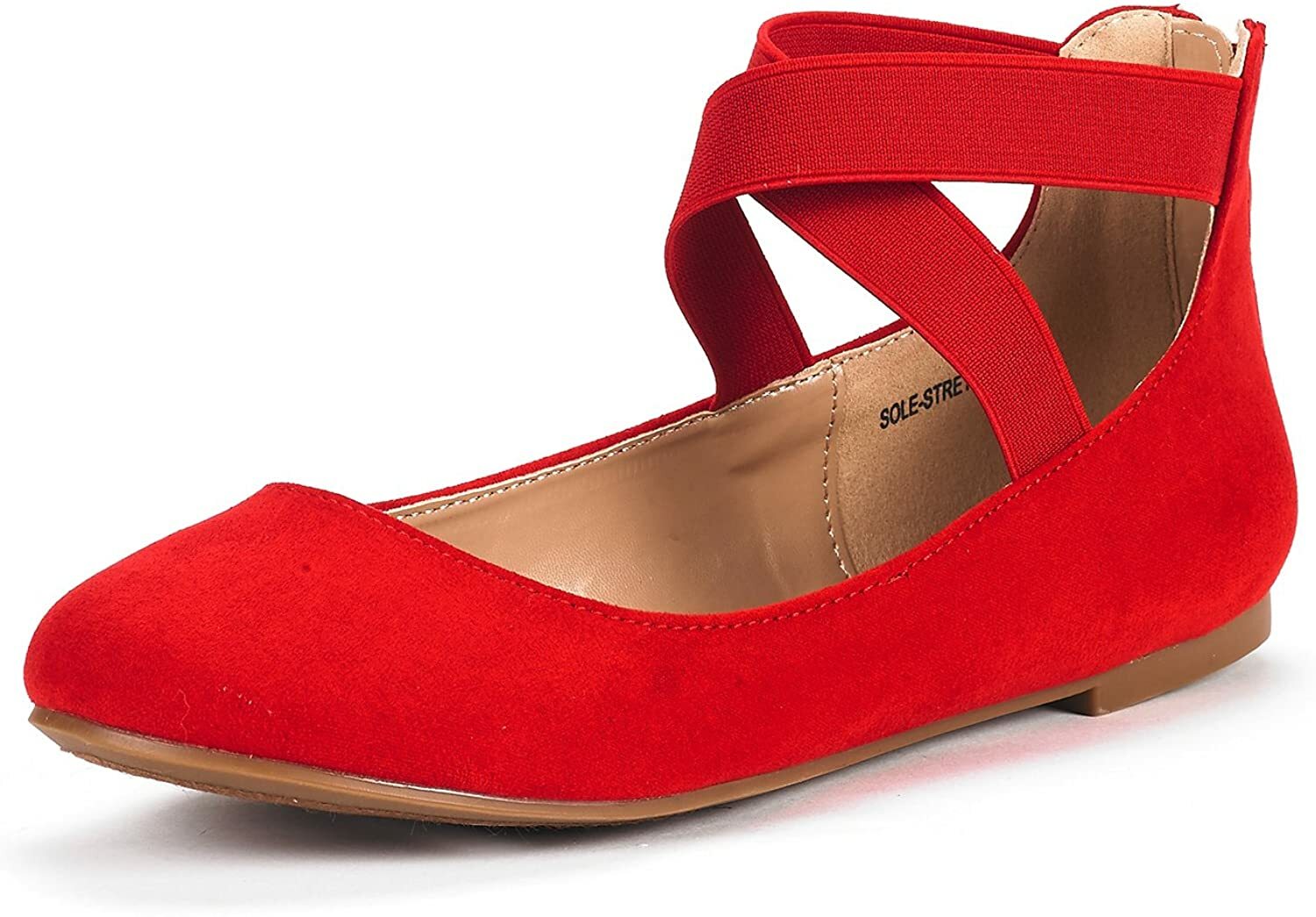 Womens Ballet Flat Elastic Ankle Strap Slip On Loafers Casual Shoes Flat Shoes