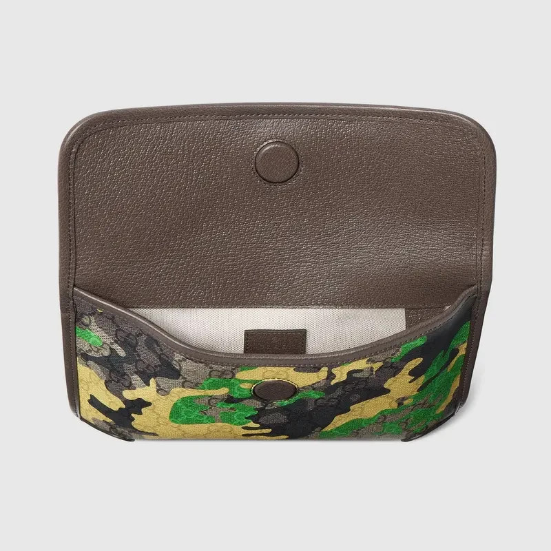 Gucci GG Supreme Monogram Camouflage Belt Bag Green/Yellow Authentic NWT