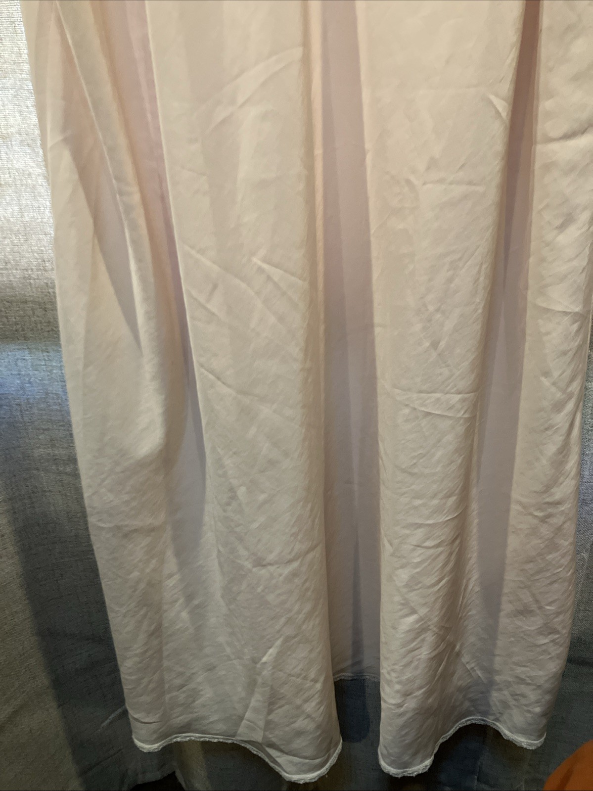 Vintage Sara Beth Pink Lace Embroidered Long Nightgown XL Floral