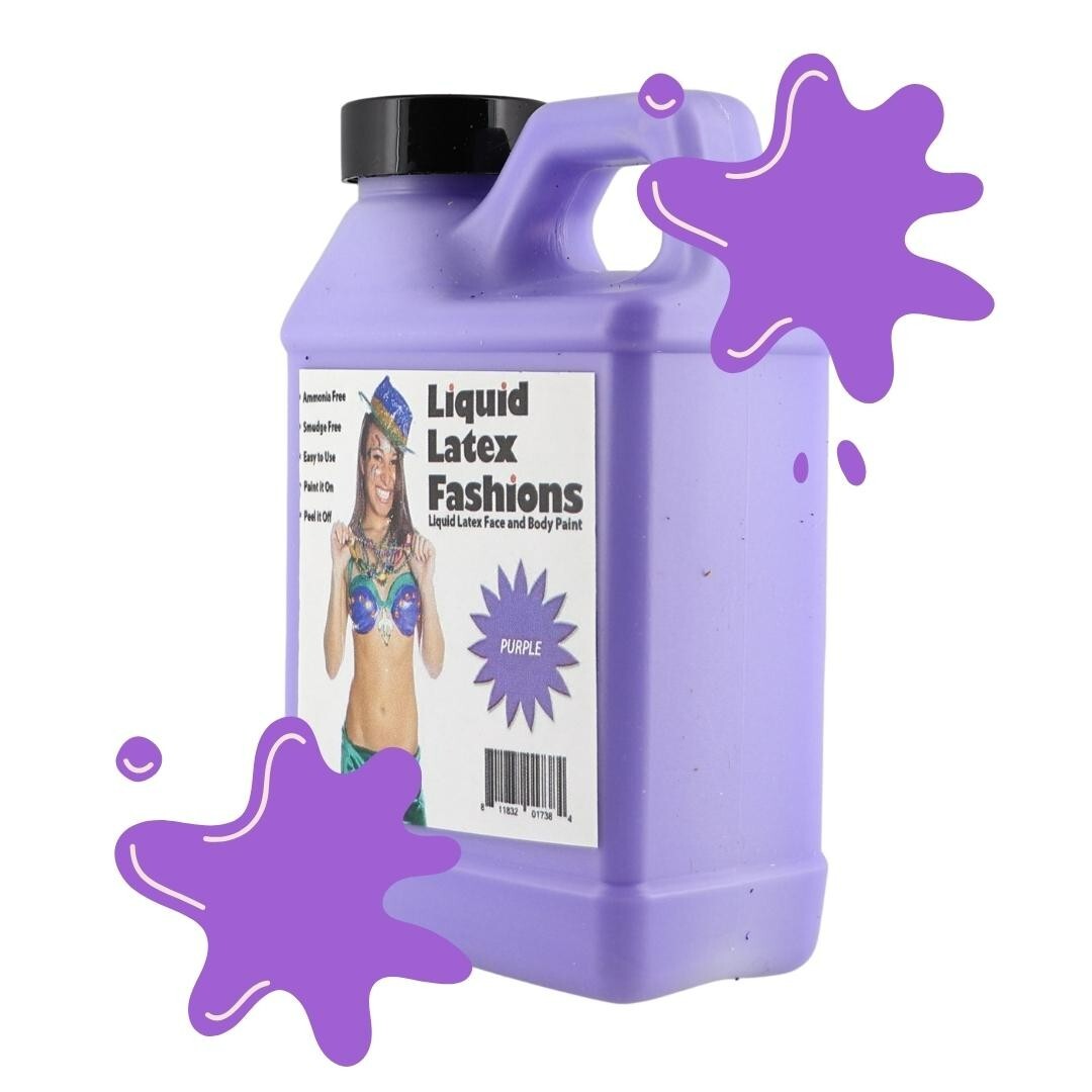 Purple 8 Fl Oz – Liquid Latex Face and Body Paint, Halloween, Cosplay