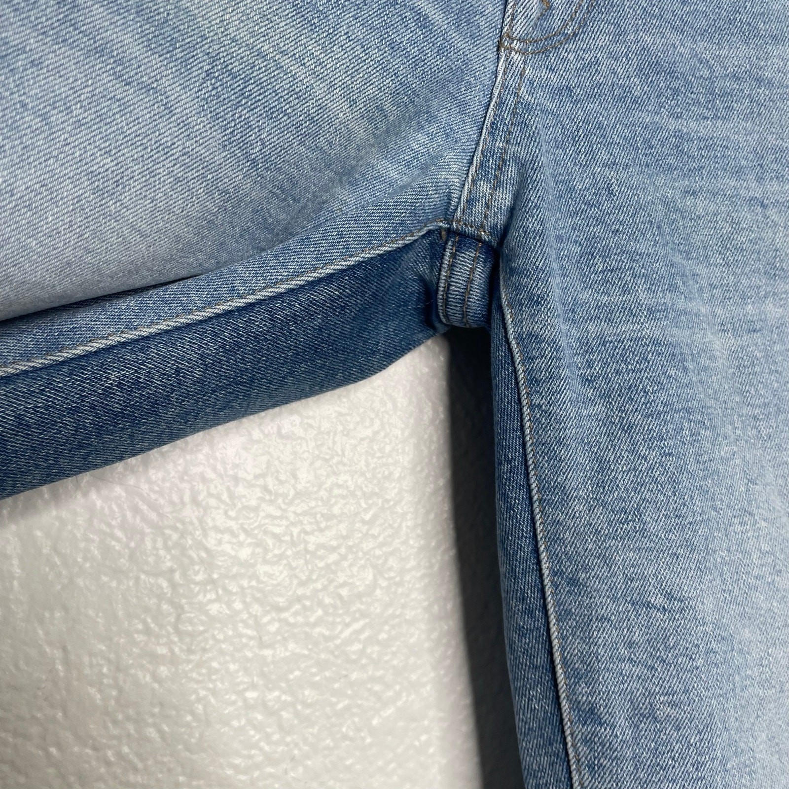 DL1961 Mara Straight Ankle Jeans Two Tone Colorblock Raw Hem Blue Size 26