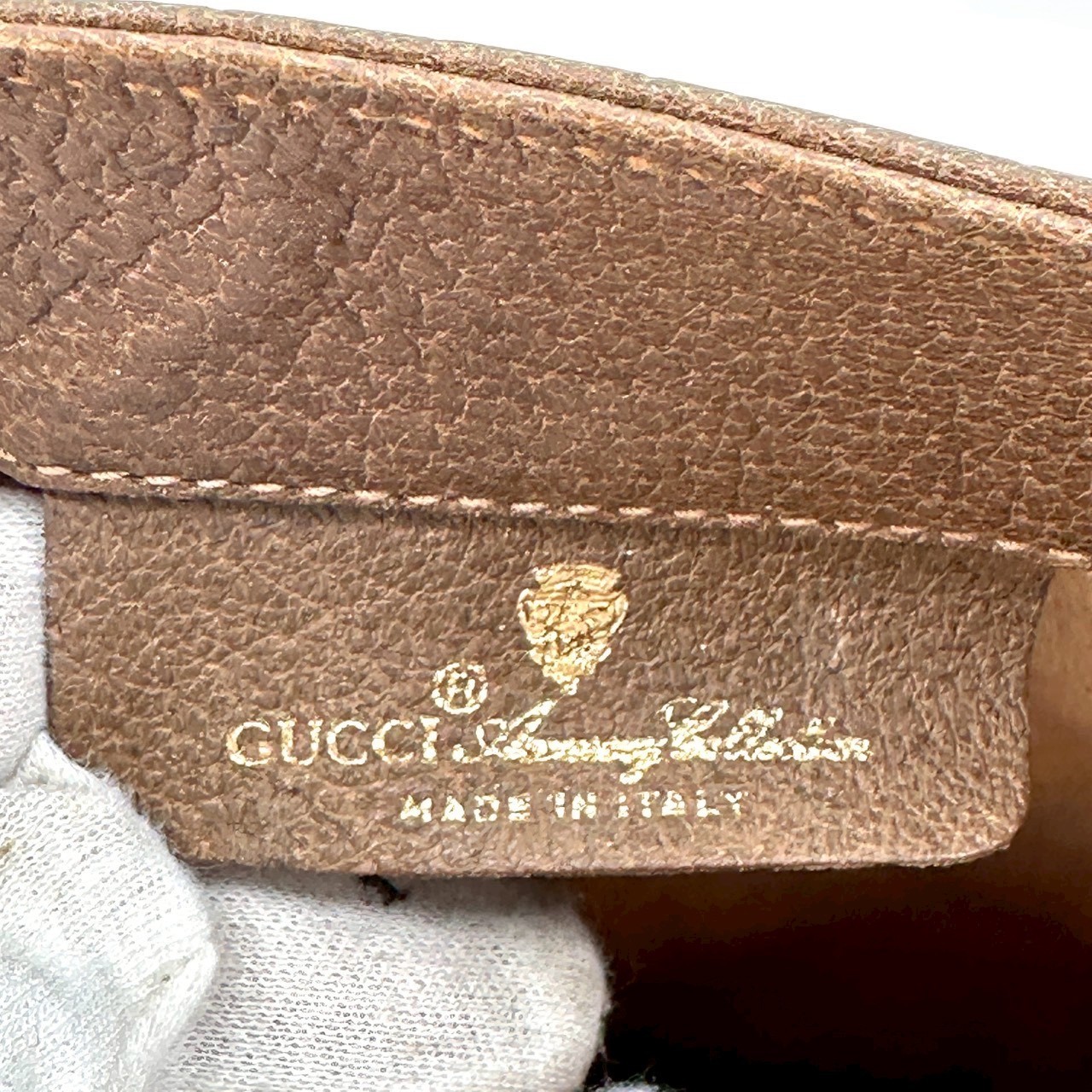 Vintage GUCCI Shoulder Bag Sherry Line PVC Leather GG Beige Authentic