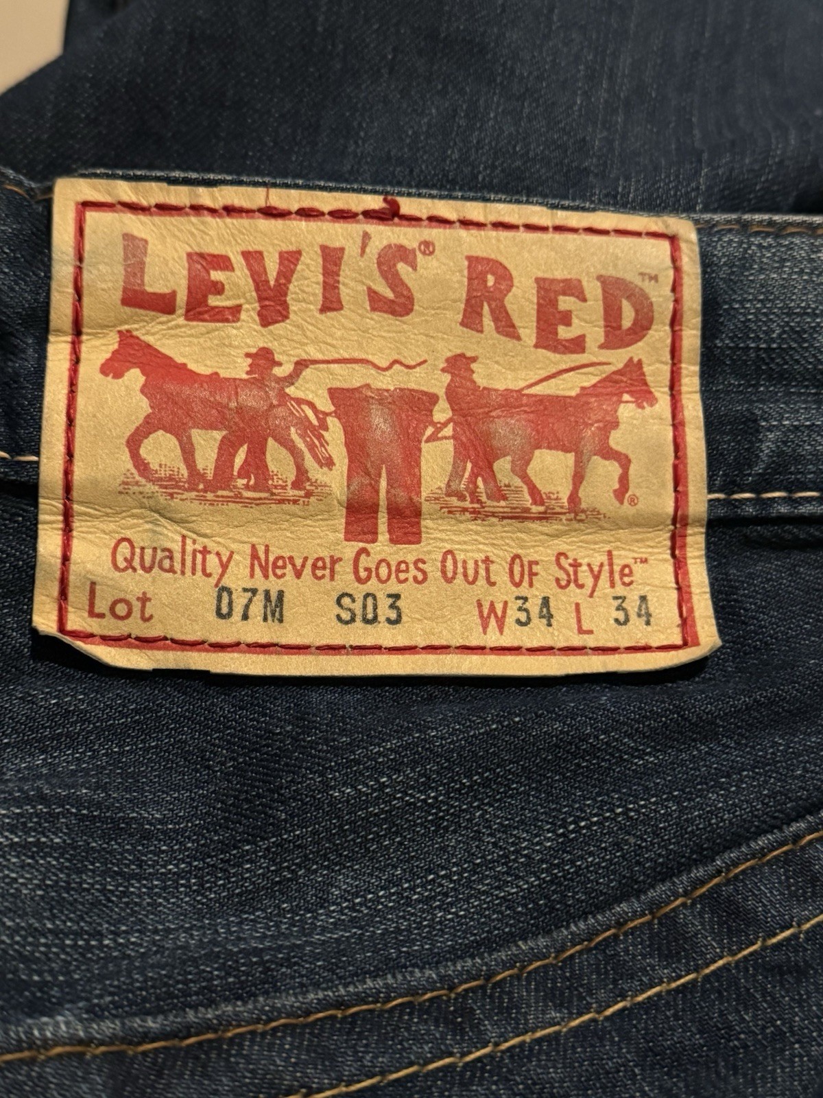 VinTagE LEVI’S RED COLLECTION 07M S03 LOW RISE FLARE JEANS 34×34 ZIPPER POCKETS