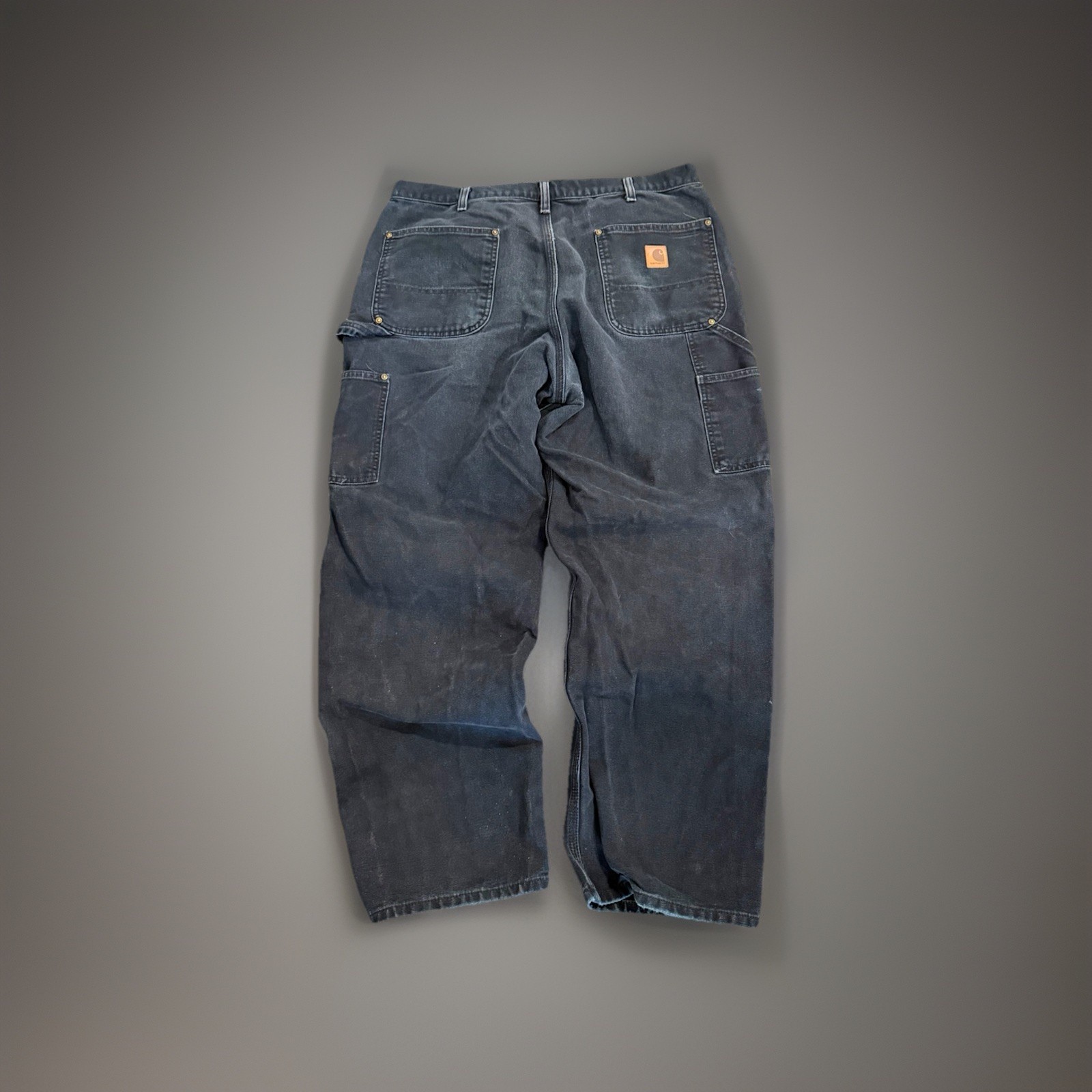 Black Faded Carhartt Men’s Double Knee Size 36×30