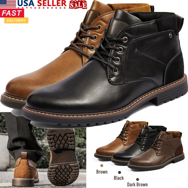 Men’s Fashion Chukka Dress Boots Casual Lace up Formal Shoes 6.5-13