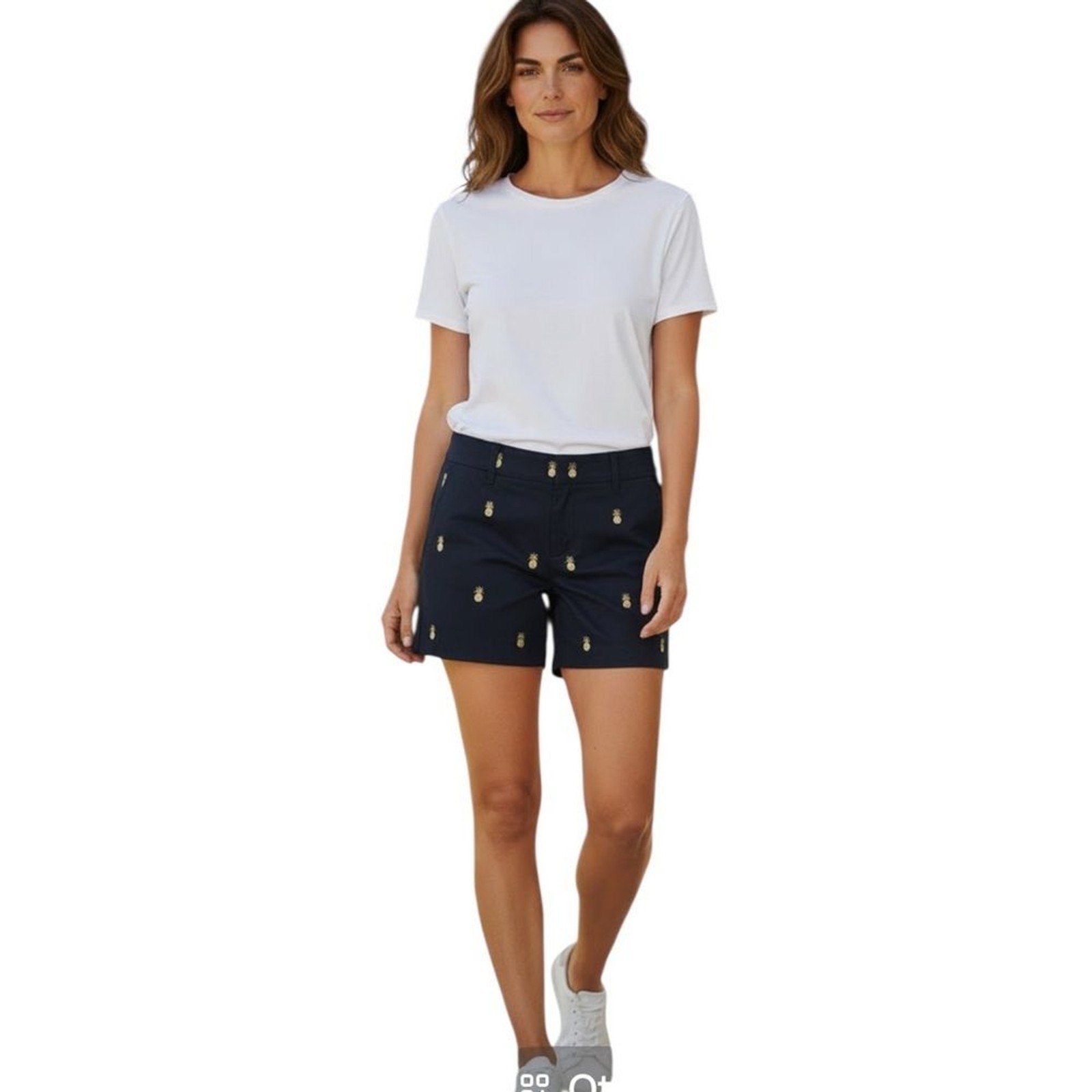 JCREW PINEAPPLE PRINT NAVY BLUE COTTON SUMMER BEACHY SHORTS 4