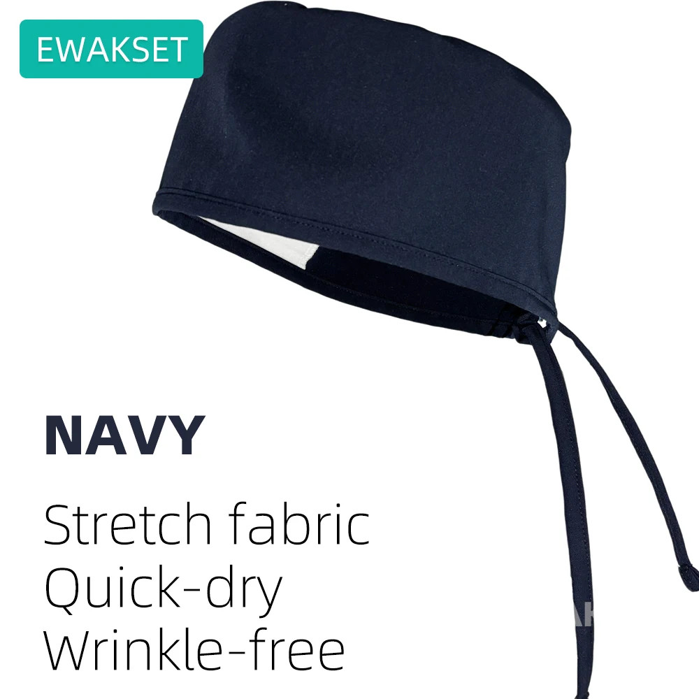 Solid Surgical Cap Stretch Quick Dry Wrinkle Free Operating Room Hat Woman Man