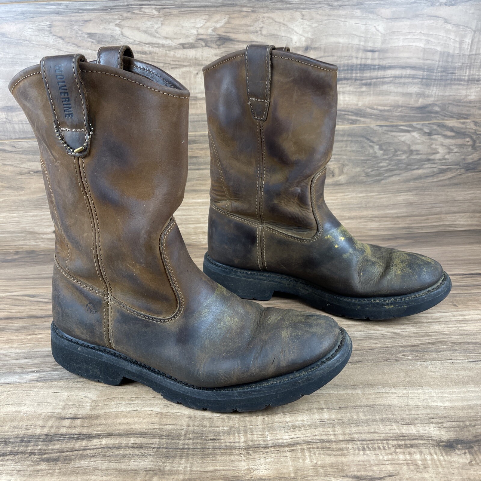 Wolverine Wellington Sz 10.5 M Brown Leather Work Boots Mens W04727