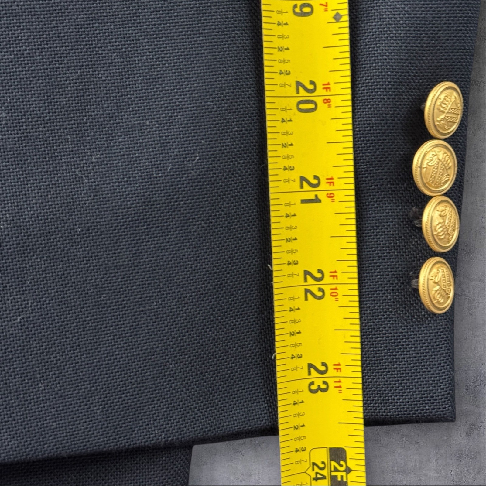 Arnold Palmer for KG Menswear Navy Blue Hopsack Blazer Gold Buttons 40S USA Made