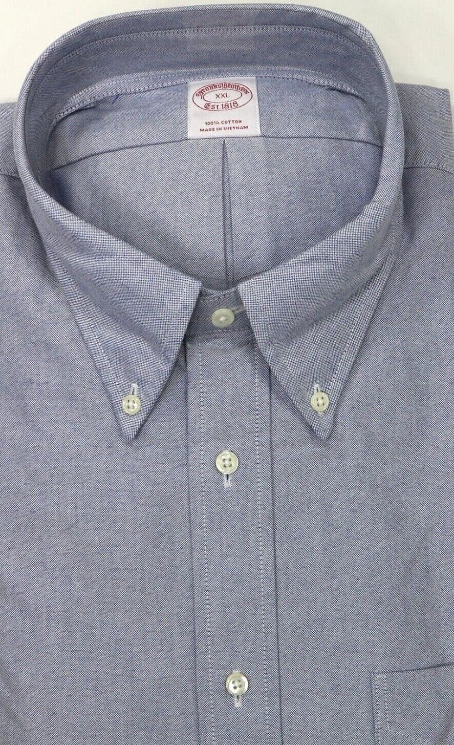 Brooks Brothers Regular The Original Polo Shirt XXL Non-Iron Stretch Light Blue