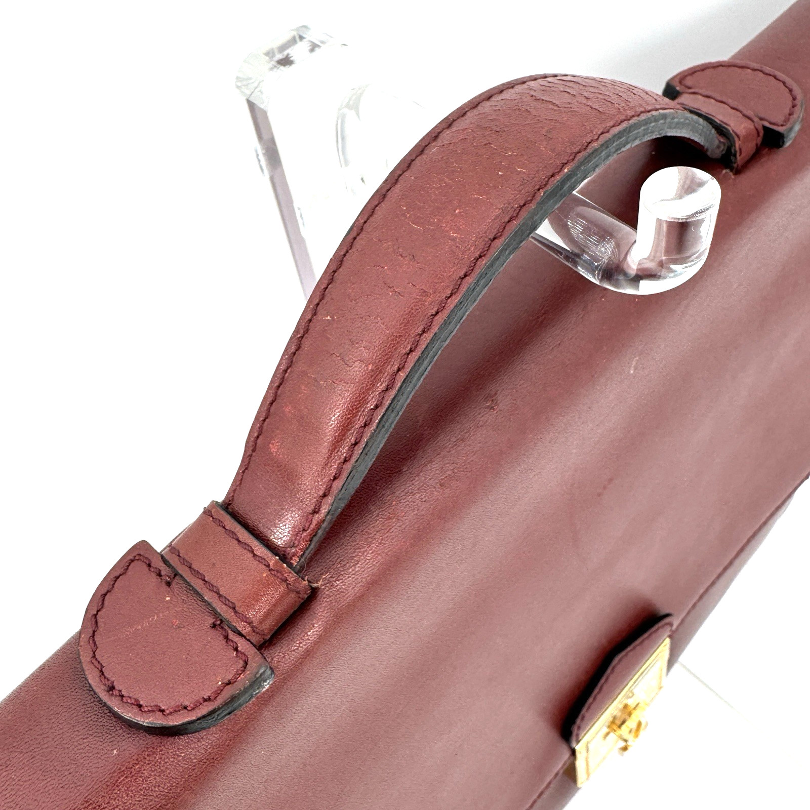 Cartier Briefcase Business Bag Leather Bordeaux Red Authentic