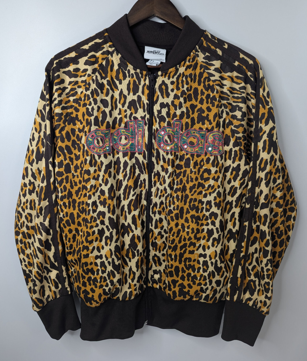 Adidas Jeremy Scott Leopard Sequin Track Jacket Originals Size Medium Rare