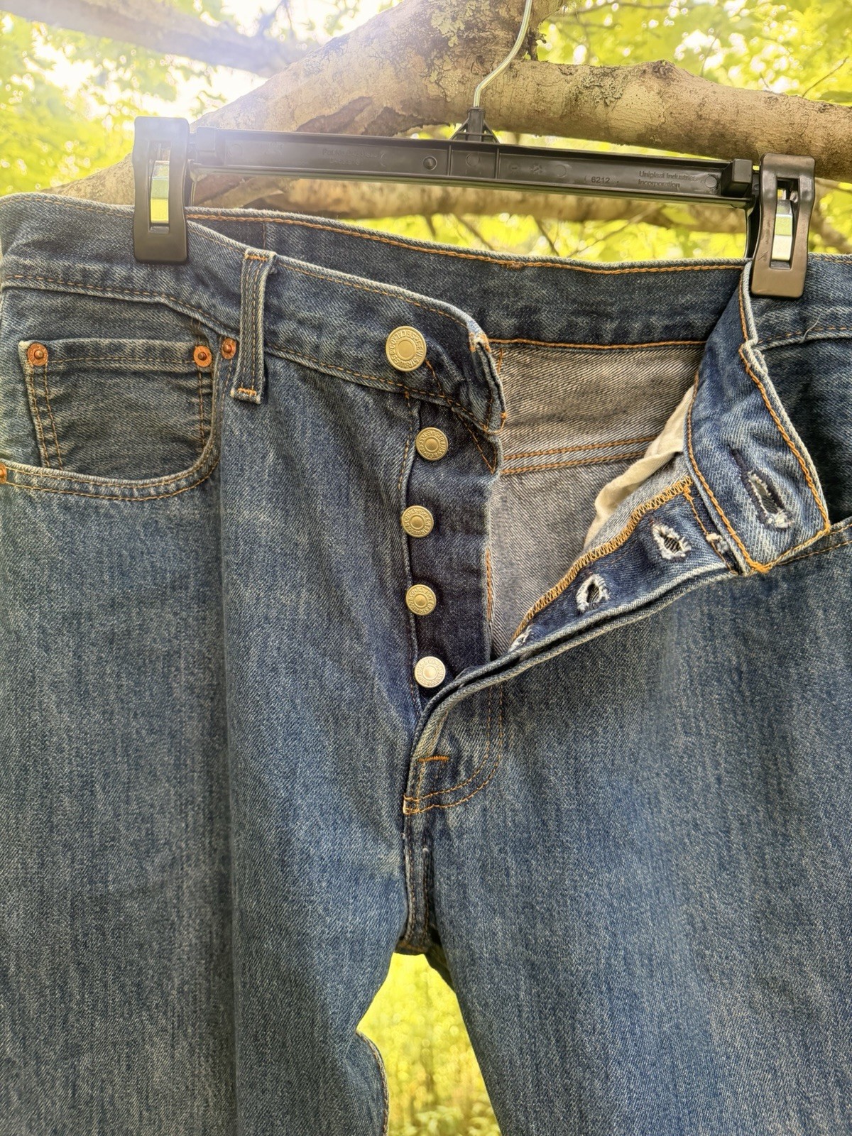 Levis 501 Original Fit Mens Blue Straight Leg Button Fly Jeans 34×30 00501-0194