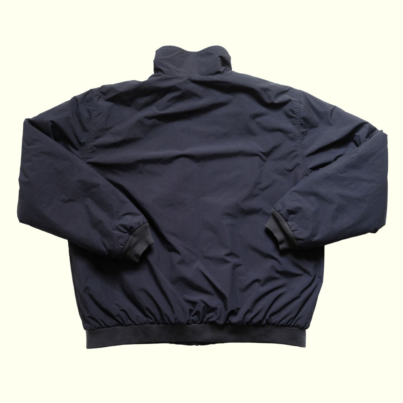 LL BEAN VTG 90s WARM UP FLEECE NYLON BLACK LINED OUTDOOR JACKET CLASSIC LOGO XL