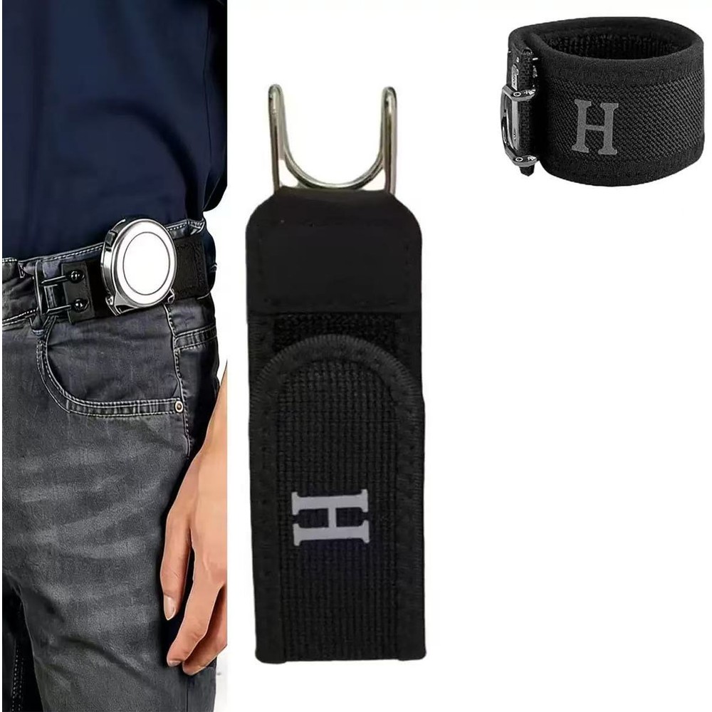 4x Tactical Metal Hook Elastic Belt Buckle-Less Invisible Waist Belt Closure