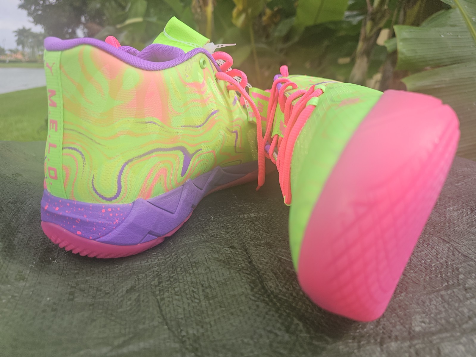 Size 13 Puma MB.01 Men Basketball Shoe Green/Pink/Purple LaMelo Ball 310437 01