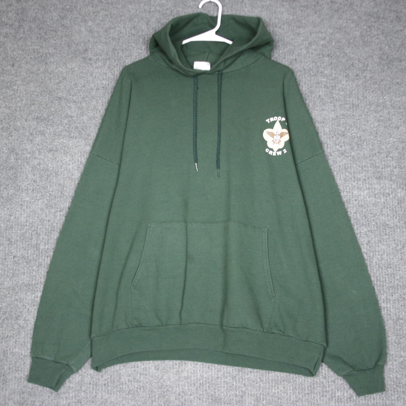 Vintages Adult 3XL Green Troop 2 Crew 2 Graphic Hoodie Sweatshirt