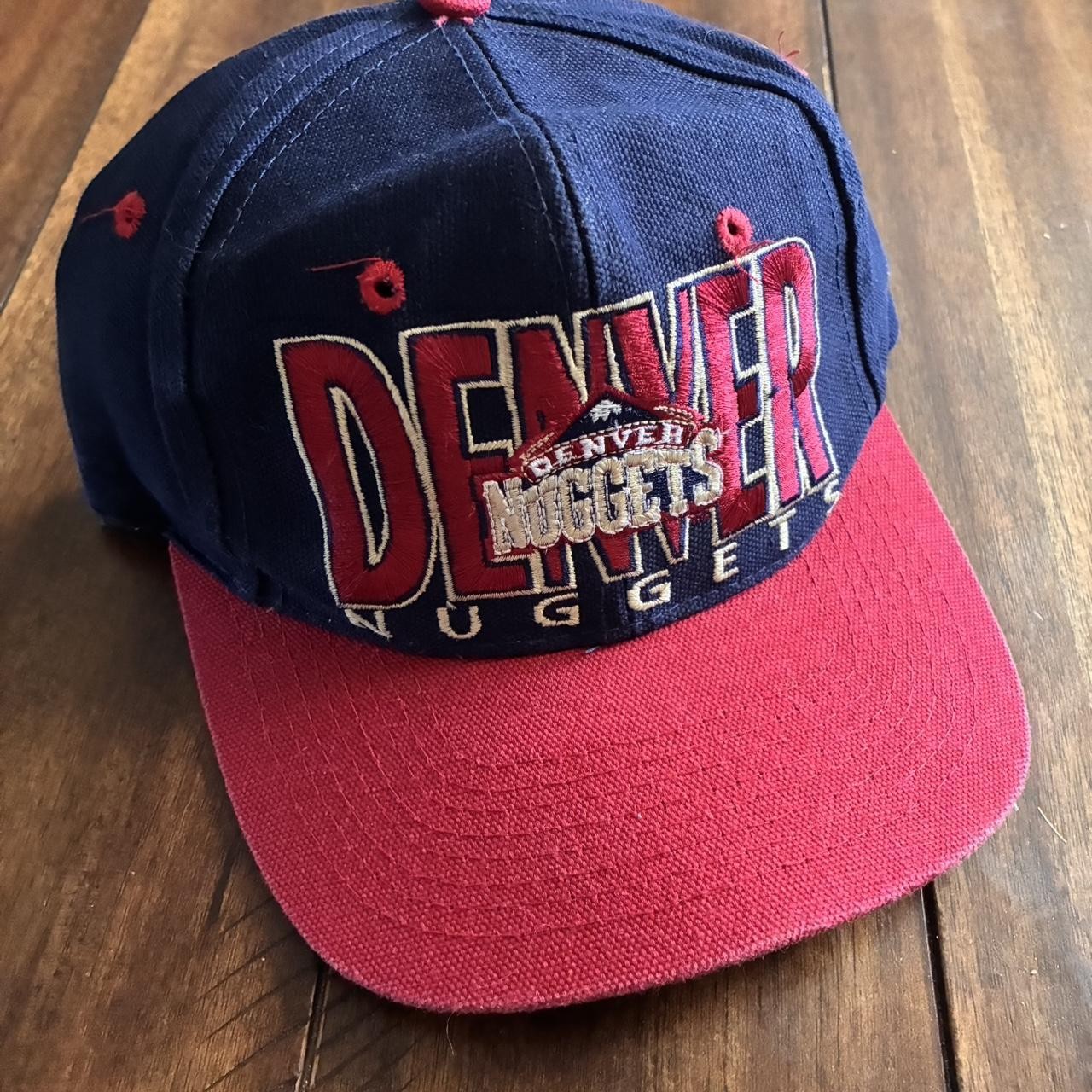 Vintage The Game Limited Edition NBA Denver Nuggets crazy spellout red and navy