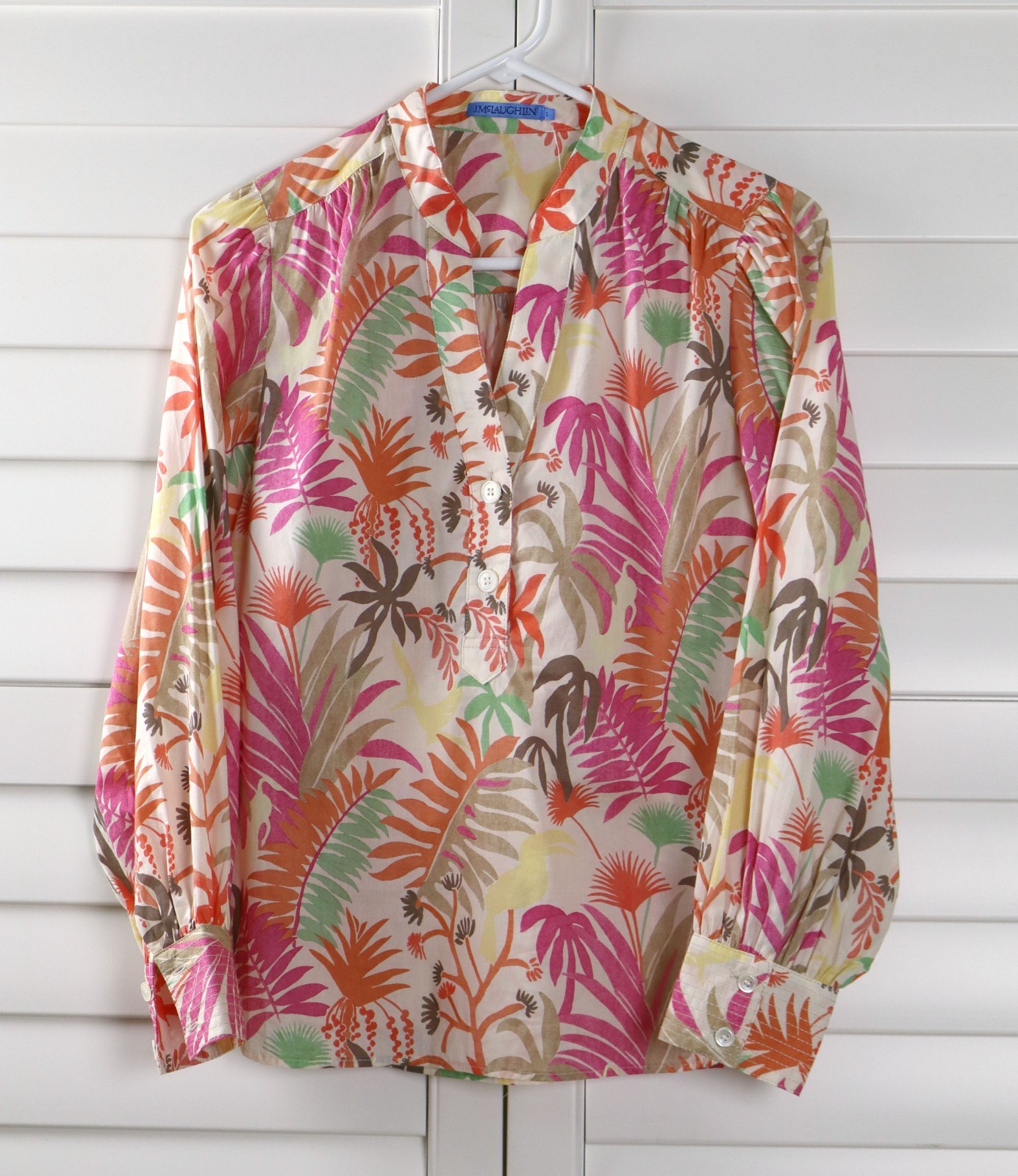 J. MCLAUGHLIN NWT $188 Rashell Jungle Melody Floral Shirt Top Size Small