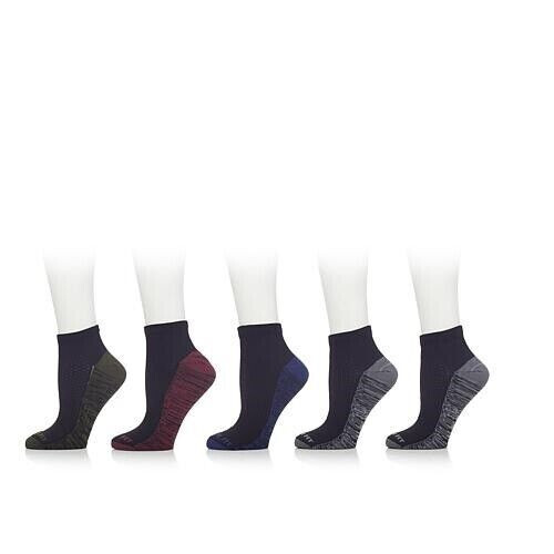 Copper Fit 5 Pack Men’s Cooling Quarter Socks Black, size M (6-12)