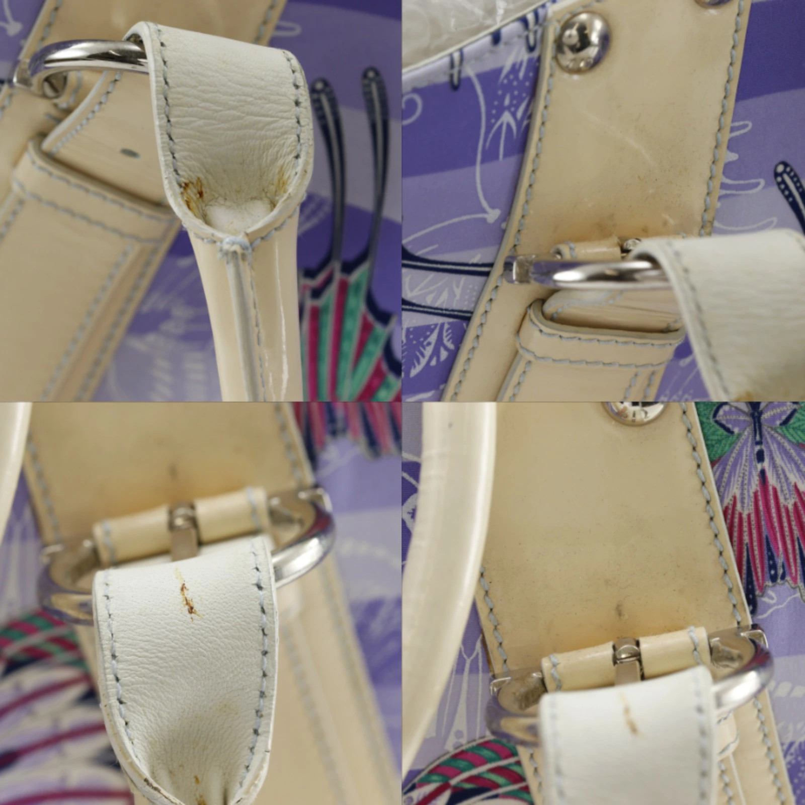 Salvatore Ferragamo Butterfly Pattern AU-21 / 6411 Tote Nylon Purple Bag #NB2500