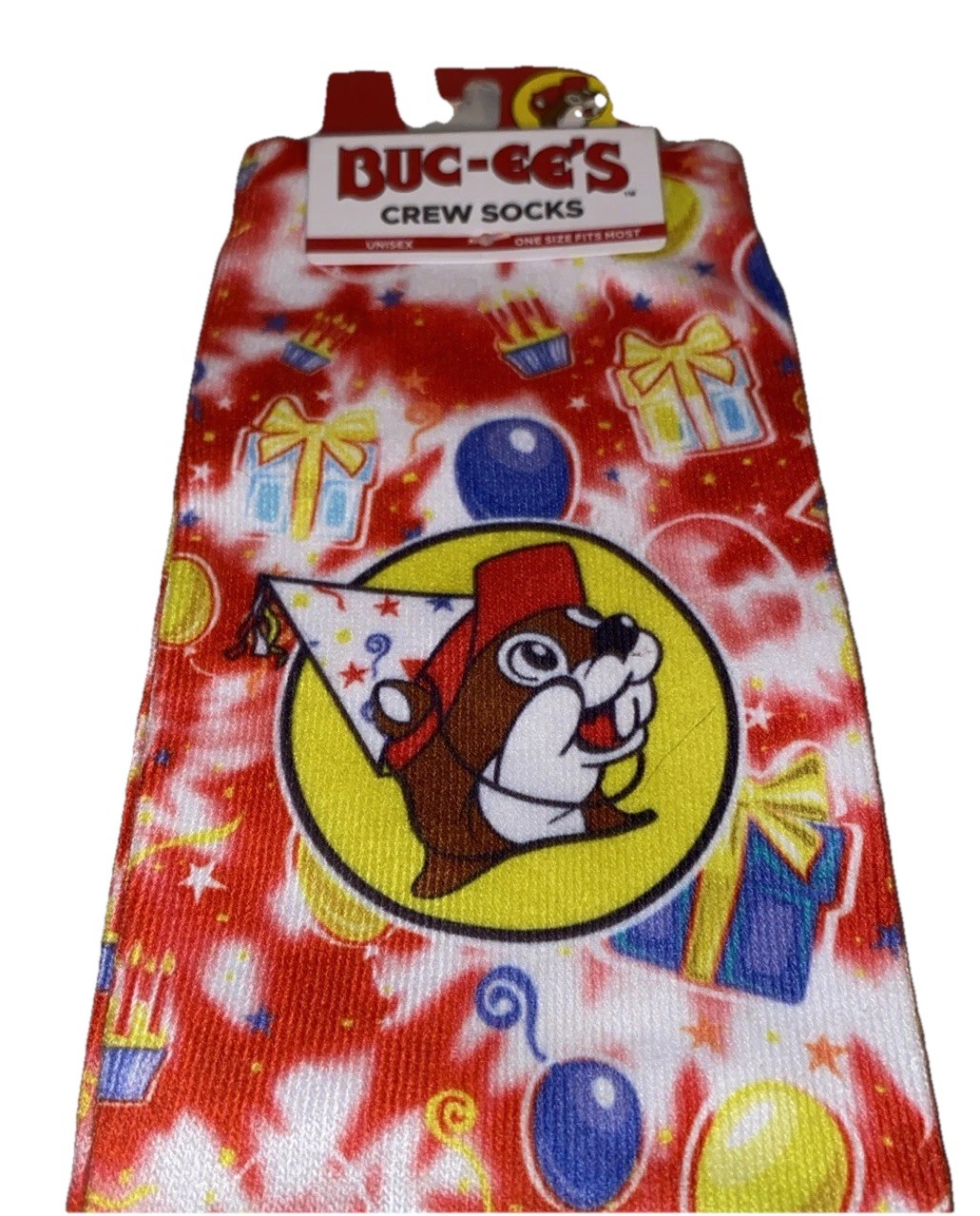*BUCEES*BIRTHDAY CREW SOCKS*TYE DYE*One Size Fits Most*NEW*UNISEX*Balloons/Gifts