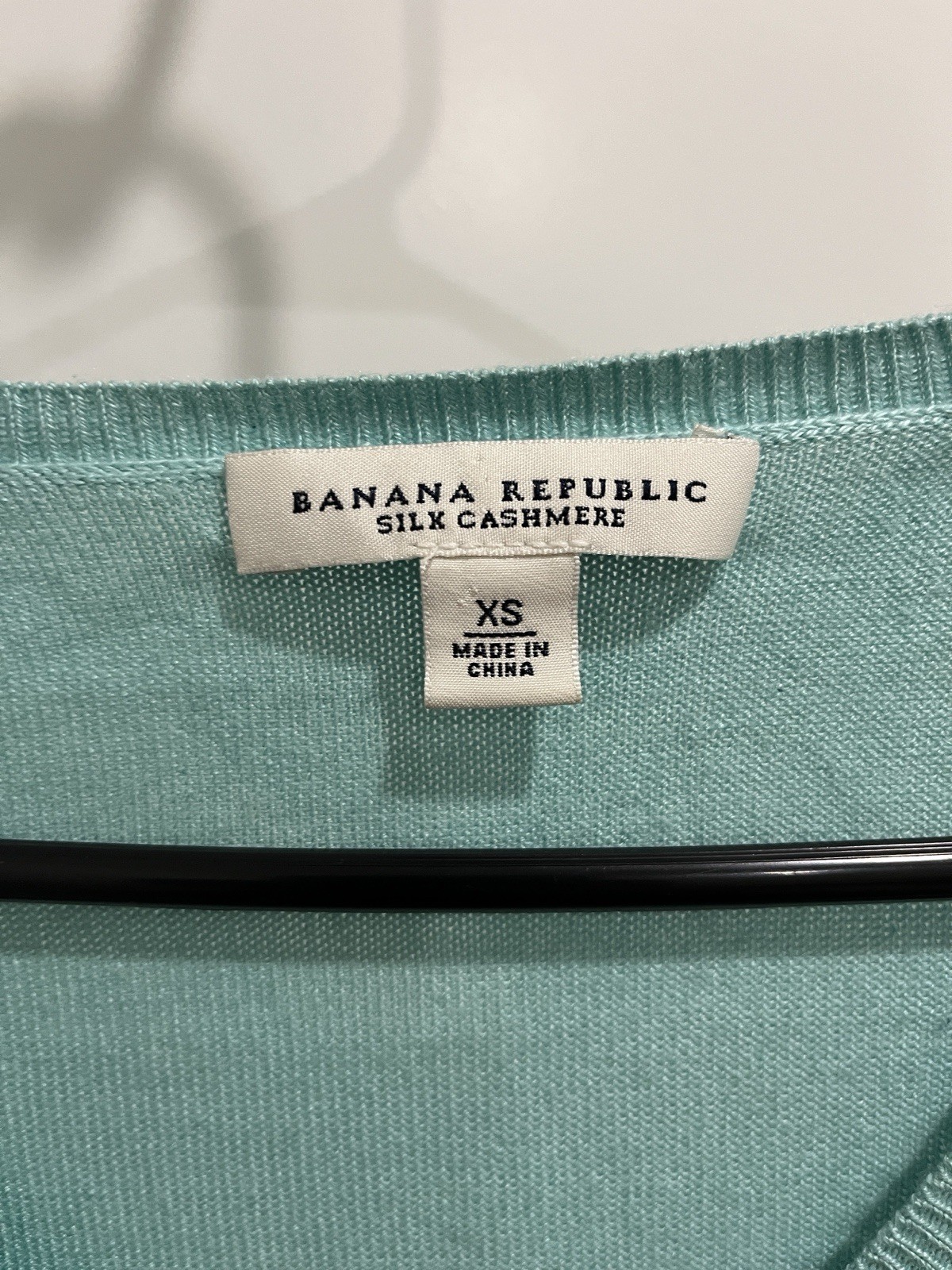 Y2K Banana Republic Blue Silk Cashmere Knit V-Neck Short Sleeve Cardigan XS