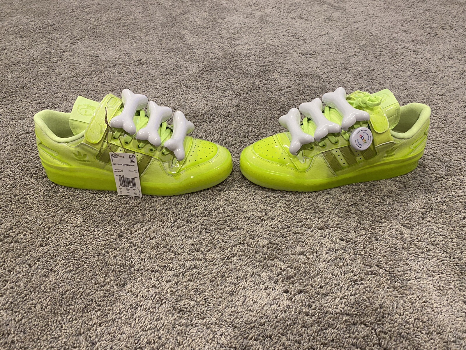 Adidas Jeremy Scott, 6 White Bones Only, Shoes Not Included.