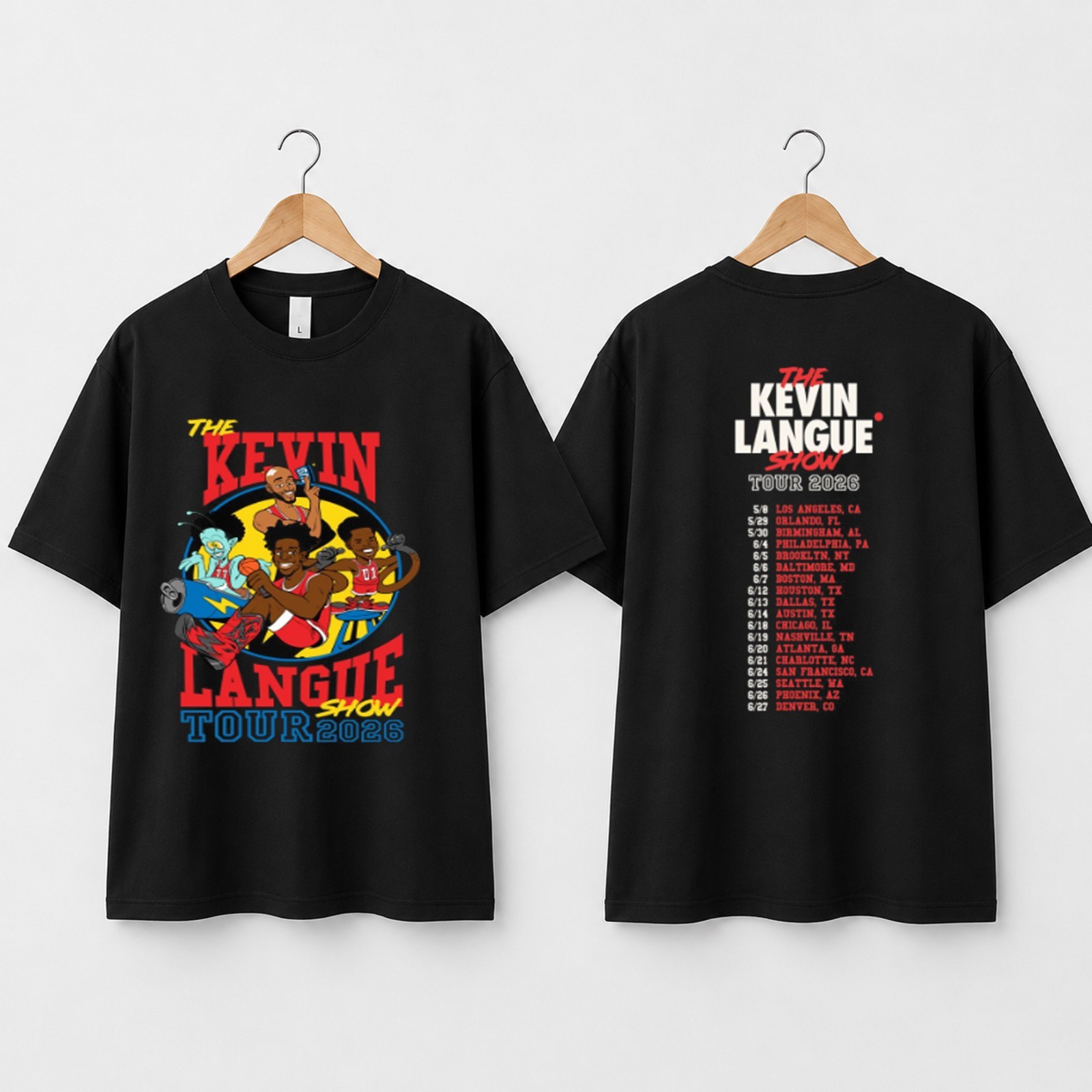 Kevin Langue Tour 2026 Graphic T-Shirt