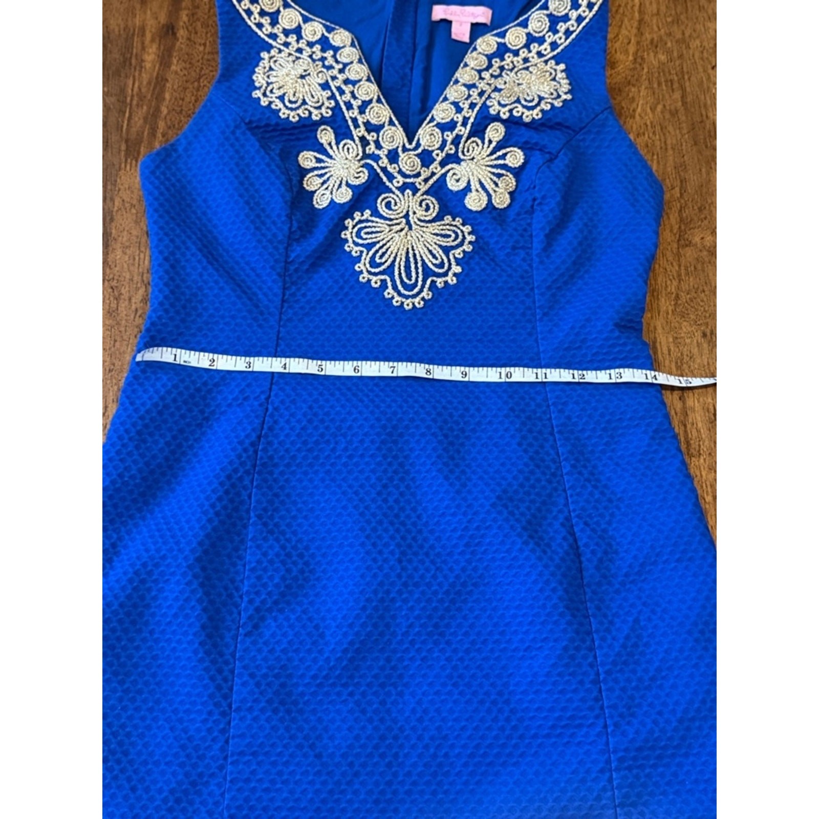 Lilly Pulitzer Royal Blue Sleeveless Embroidered Mini Dress