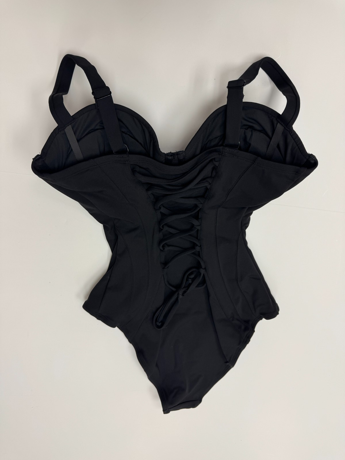 TA3 LUSHY ONE PIECE SWIMSUIT BLACK PUSH UP WIRED SIZE LARGE L REG/LONG F/G NEW