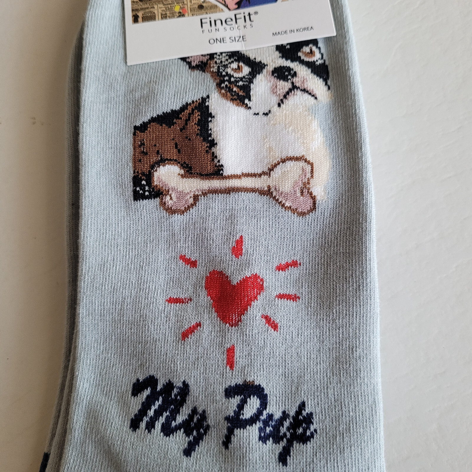 Boston Terrier Dog Socks Fun Novelty Dress Casual Unisex SOX FineFit One Size