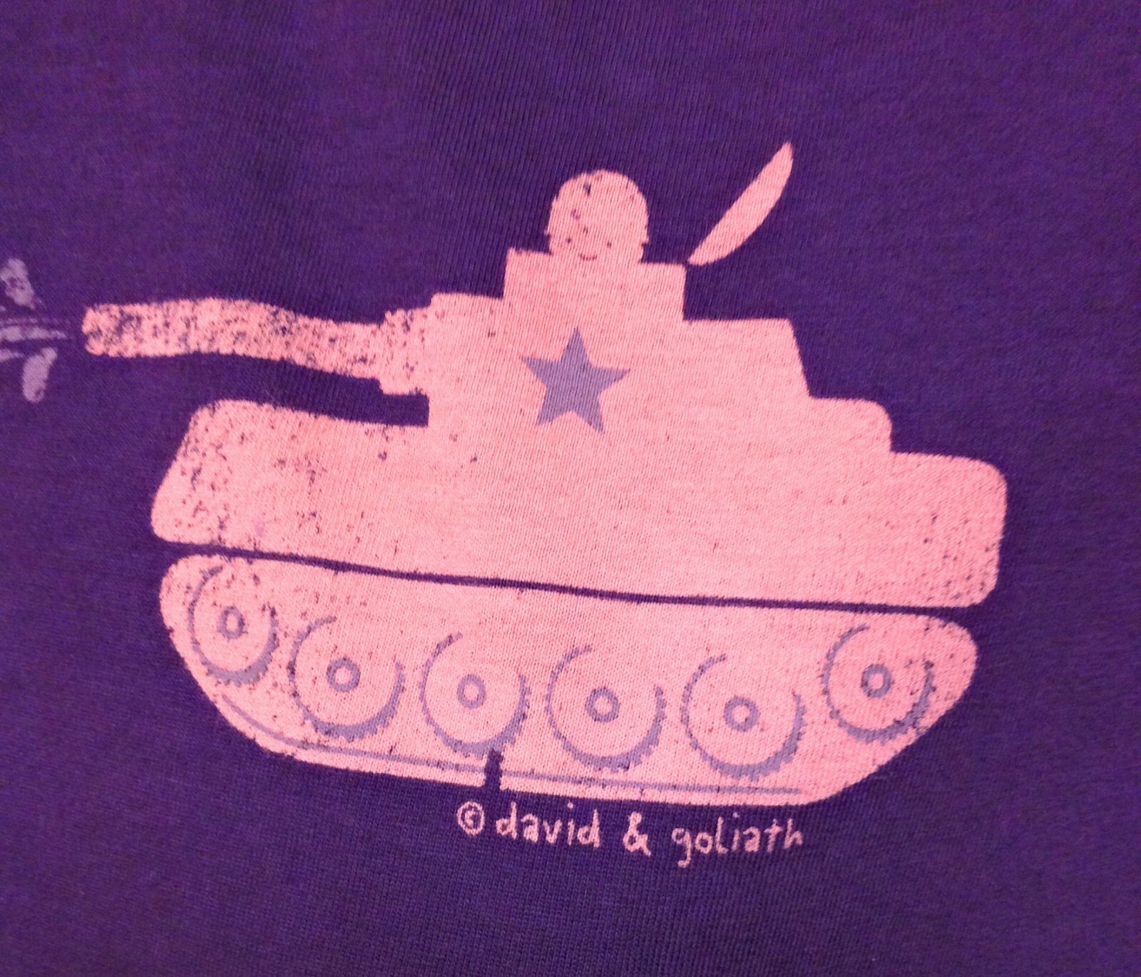 Womens David & Goliath Tank Flowers Soviet Russian Novelty Purple Tee T-Shirt