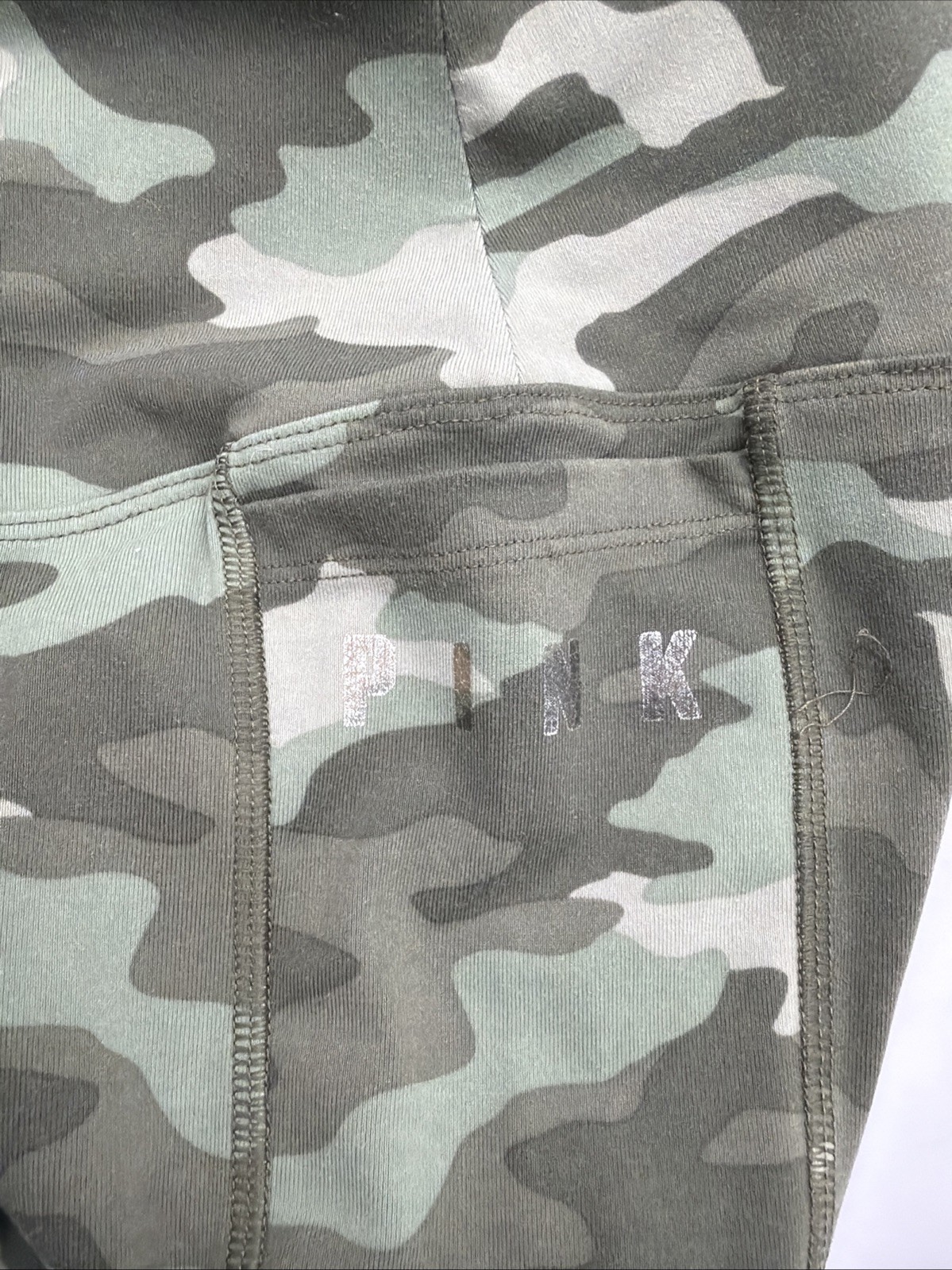 Pink Victorias Secret Ultimate Cargo Leggings Women XS Camouflage Logo .#42972