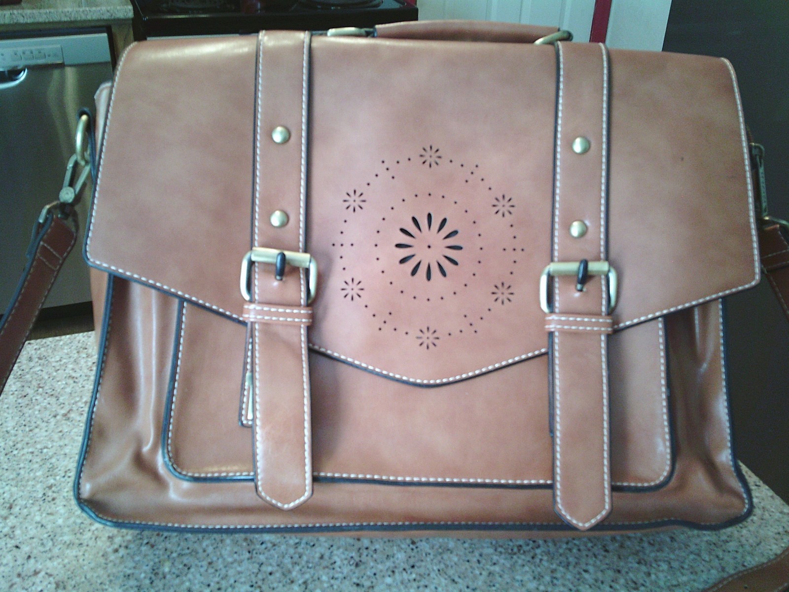ECOSUSI VEGAN LEATHER VINTAGE BRIEFCASE