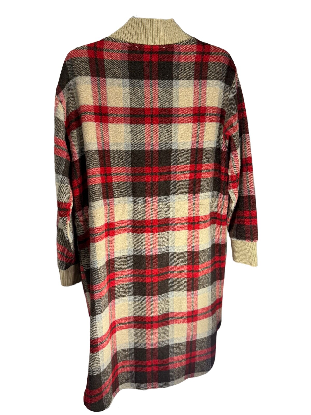 Davi & Dani Women Red Plaid Cardigan Shacket Jacket Soft Flannel Long Medium NEW