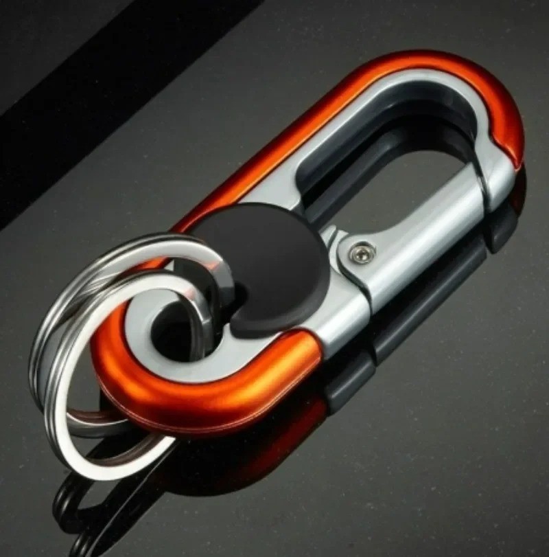 Carabiner Heavy Duty Double Ring KeyChain – locking key ring, key fob holder