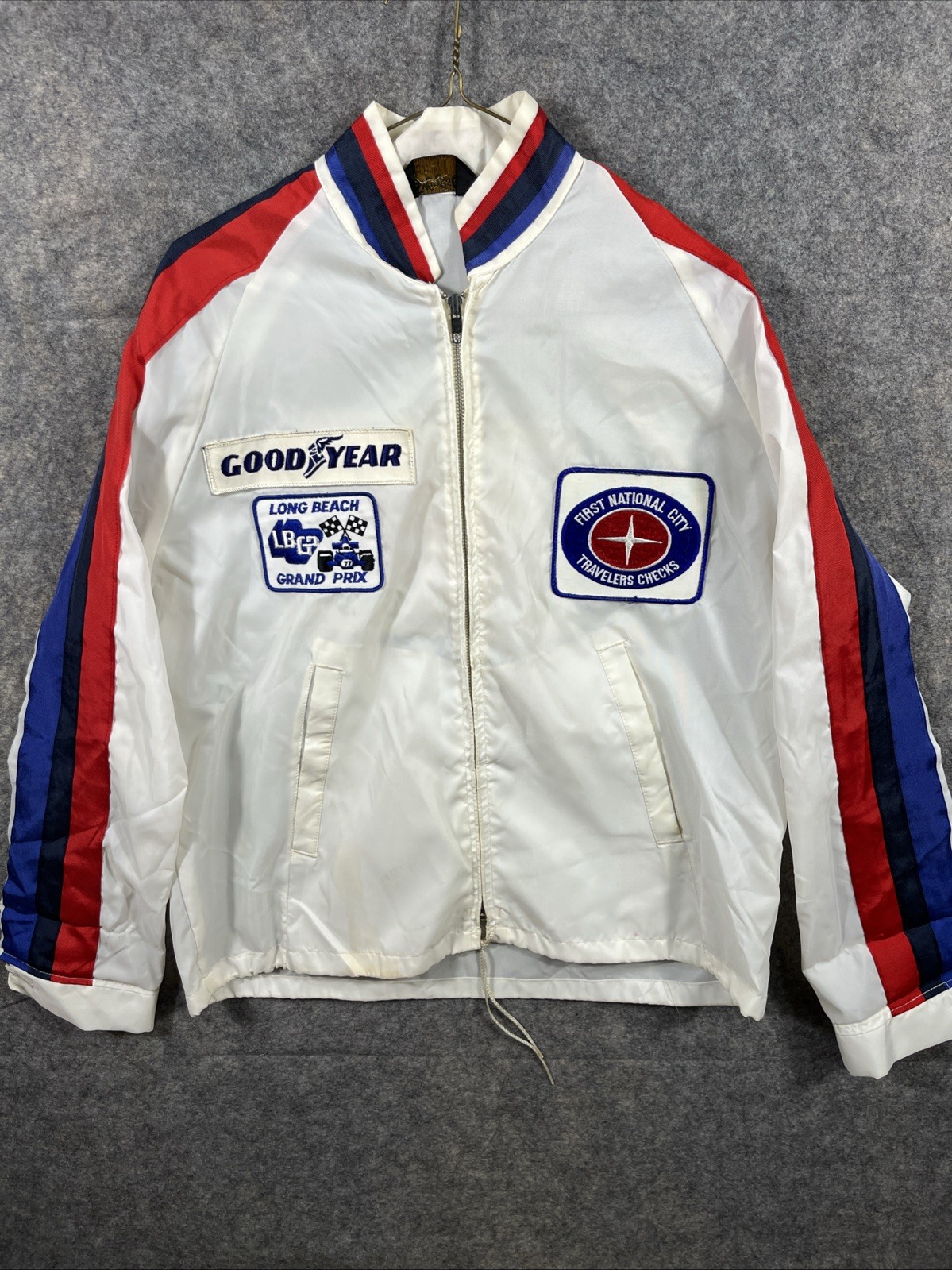 VTG 80s Good Year First National City Racing Light Long Beach GRD PRIX Jack SZ L